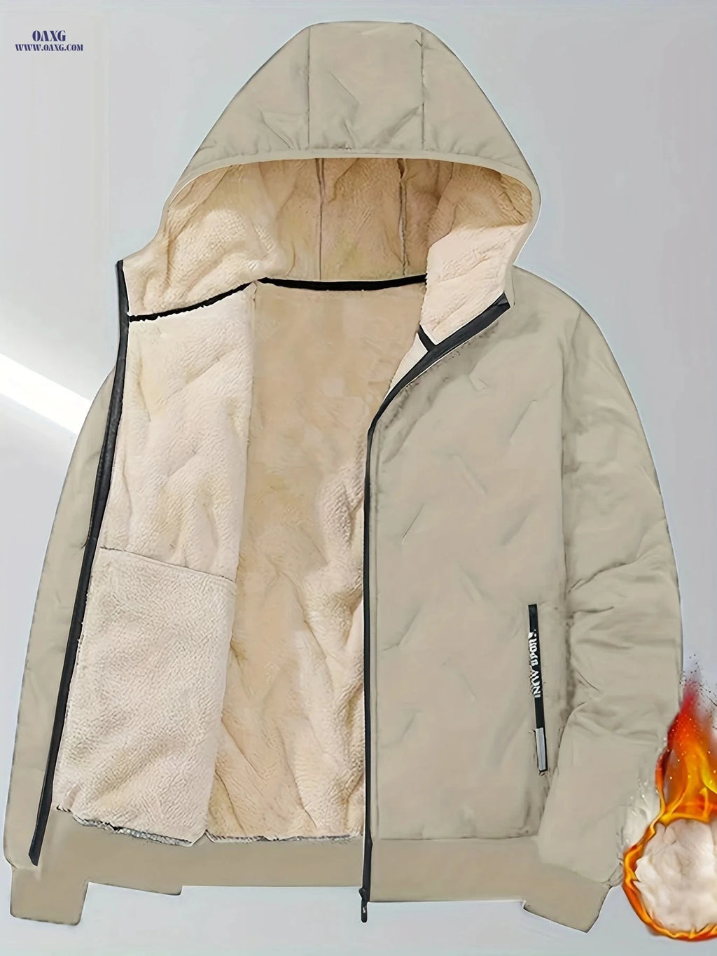2025 Men's Warm Hooded Cardigan Jacket - Trendy Winter Outerwear   OAXG 