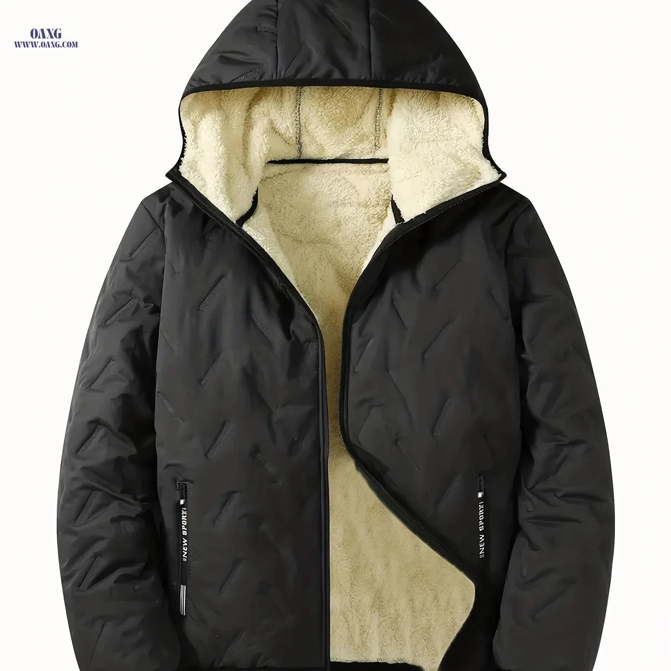 2025 Men's Warm Hooded Cardigan Jacket - Trendy Winter Outerwear   OAXG Black / FR XS