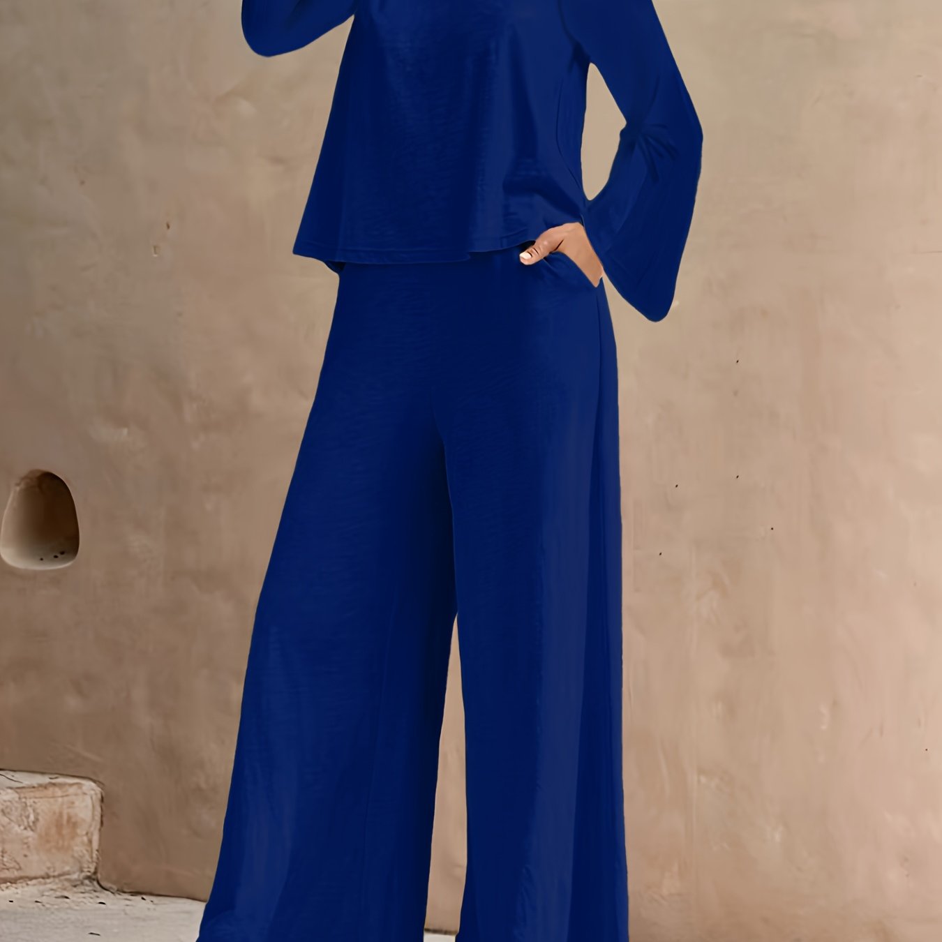 2025 Spring/Fall Casual High Waist Wide Leg Pants Set - European Style   OAXG 