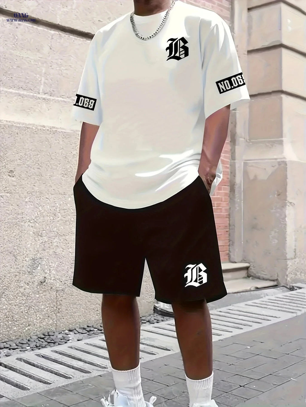 3D Men's Casual Sportswear Set - Short Sleeve Shirt & Shorts   OAXG 