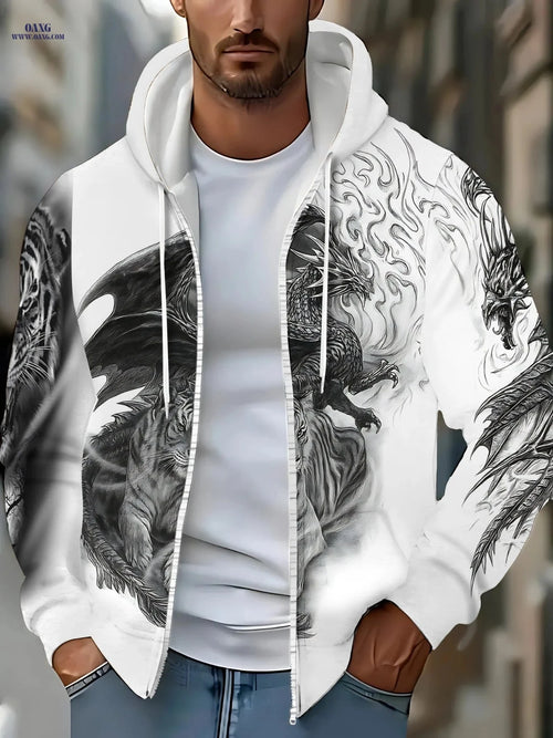 3D Printed Dragon Tiger Hoodie - Lightweight for Men and Women   OAXG 