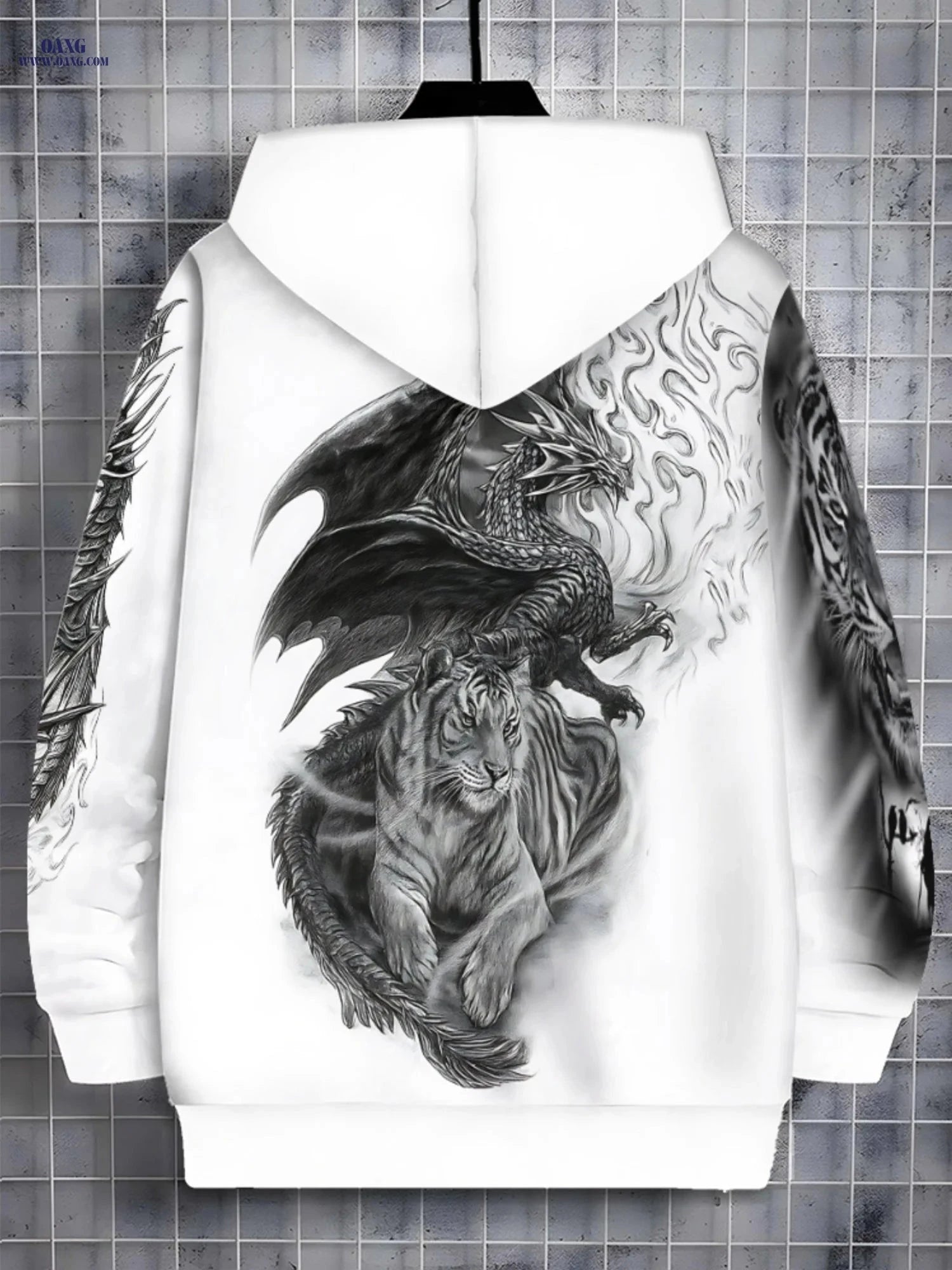 3D Printed Dragon Tiger Hoodie - Lightweight for Men and Women   OAXG Multicolor / FR M