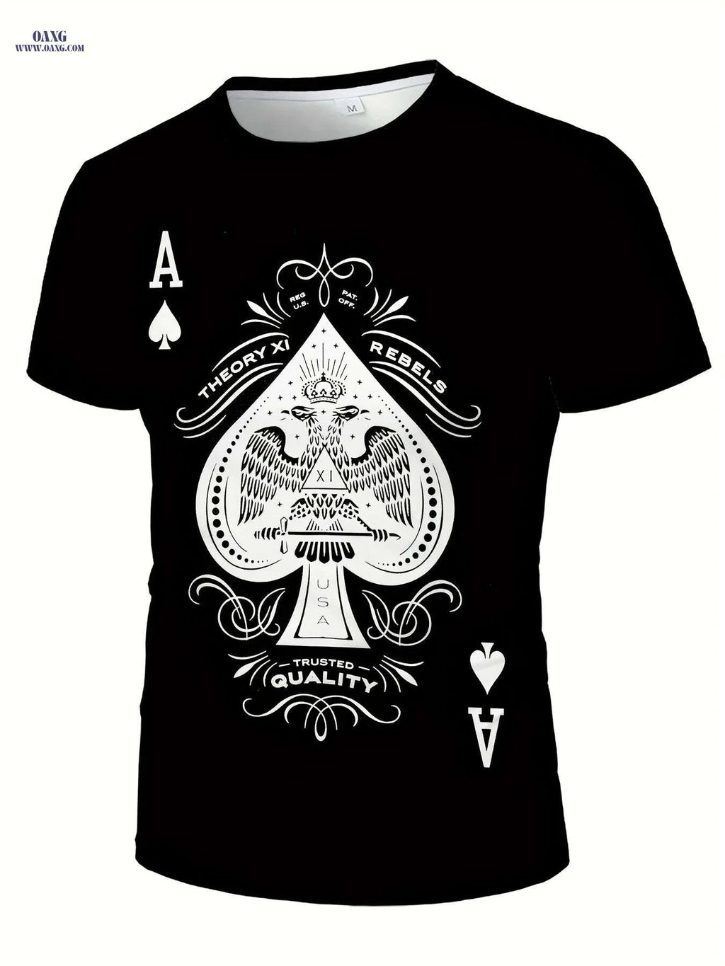 3D Spade Graphic T-Shirt for Men - Soft, Breathable, Loose Fit   OAXG 