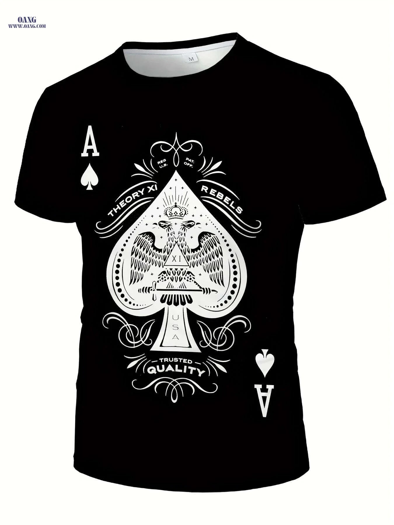 3D Spade Graphic T-Shirt for Men - Soft, Breathable, Loose Fit   OAXG 