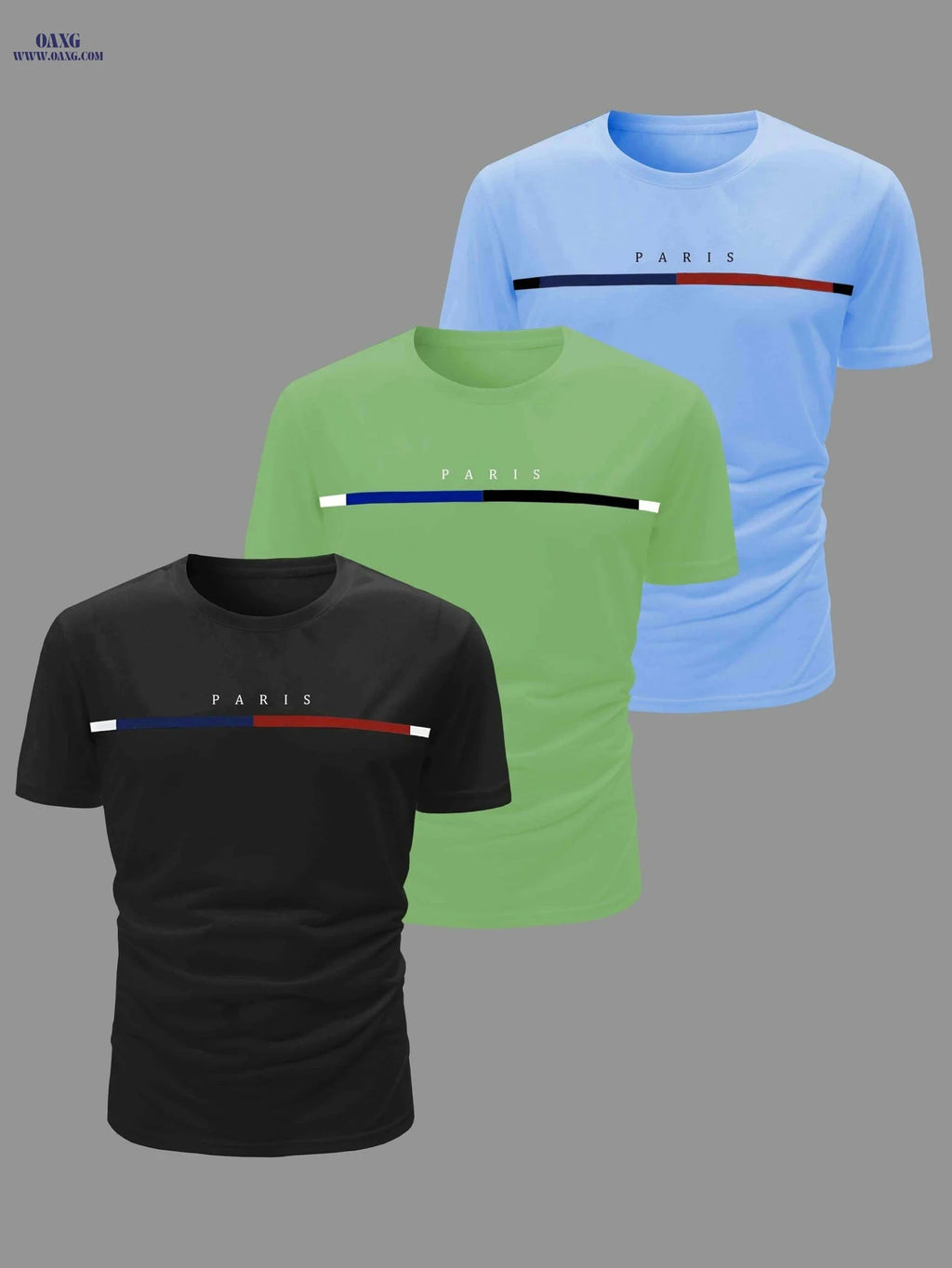 3pcs Men's Casual Crew Neck T-Shirts - Breathable & Lightweight for Summer   OAXG 
