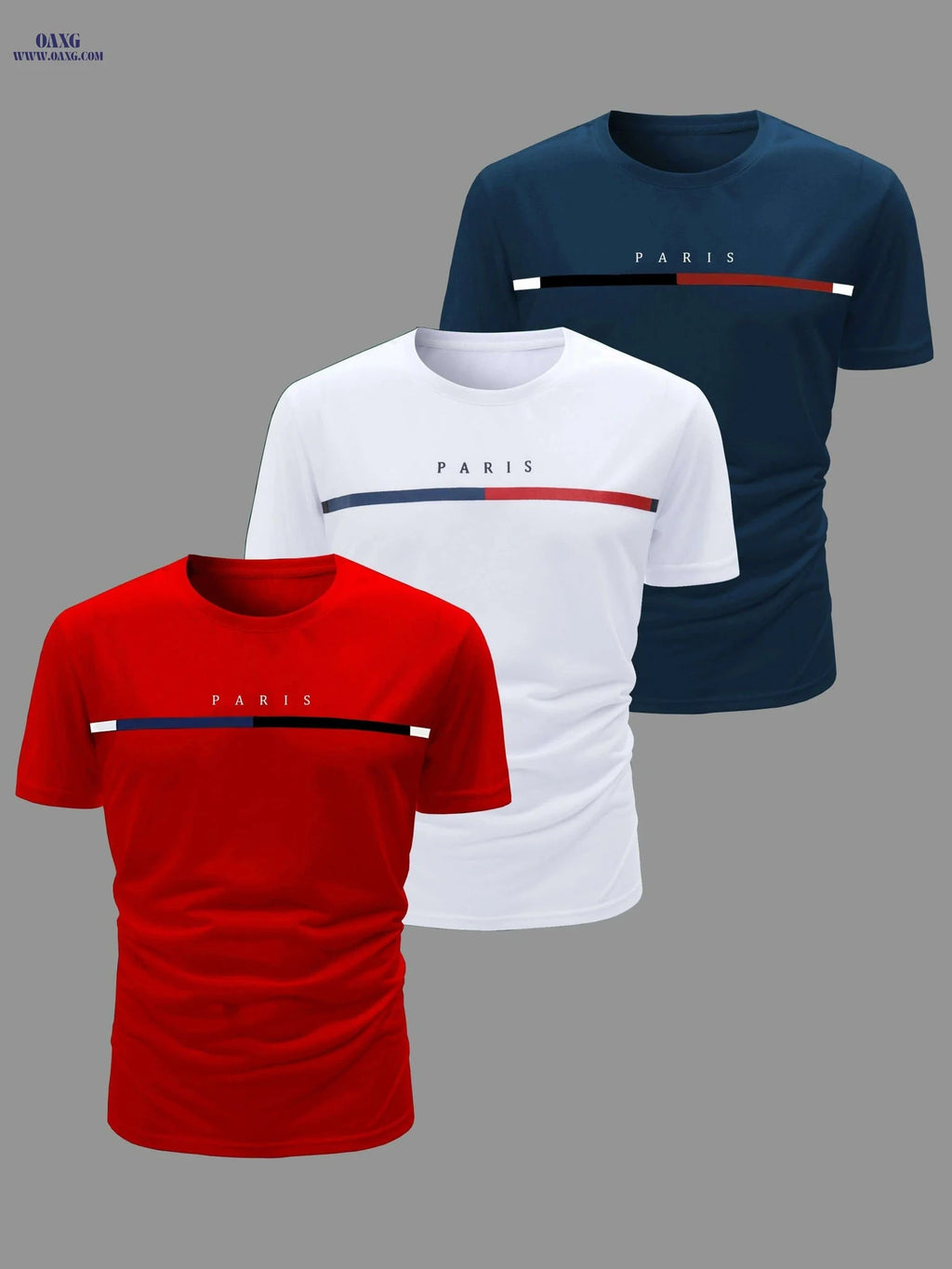3pcs Men's Casual Crew Neck T-Shirts - Breathable & Lightweight for Summer   OAXG 
