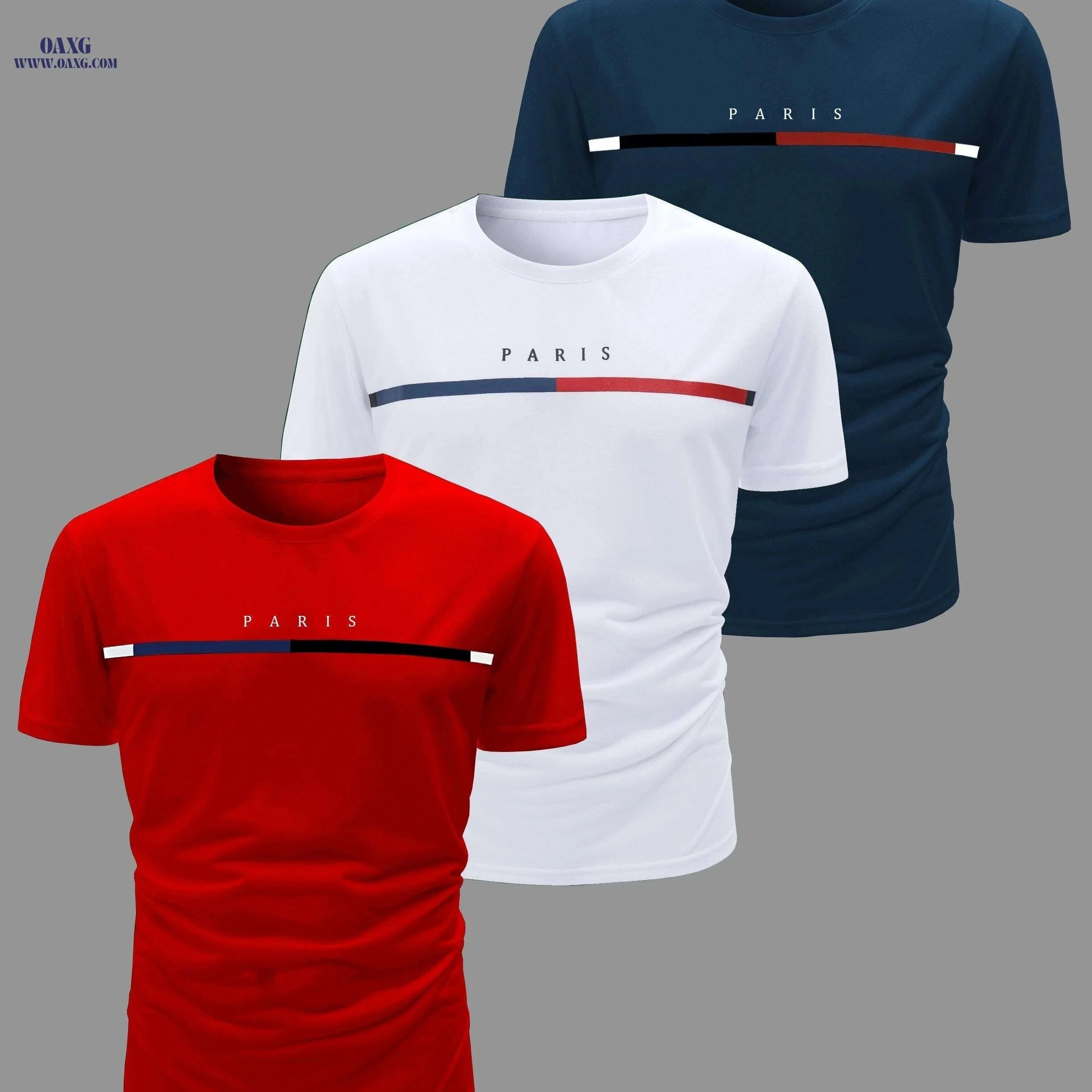 3pcs Men's Casual Crew Neck T-Shirts - Breathable & Lightweight for Summer   OAXG 