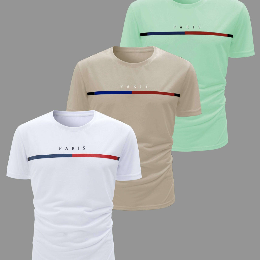 3pcs Men's Casual Crew Neck T-Shirts - Breathable & Lightweight for Summer   OAXG 