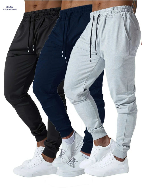 3pcs Men's Jogger Sweatpants - Ultra-Elastic Gym Pants with Pockets   OAXG 