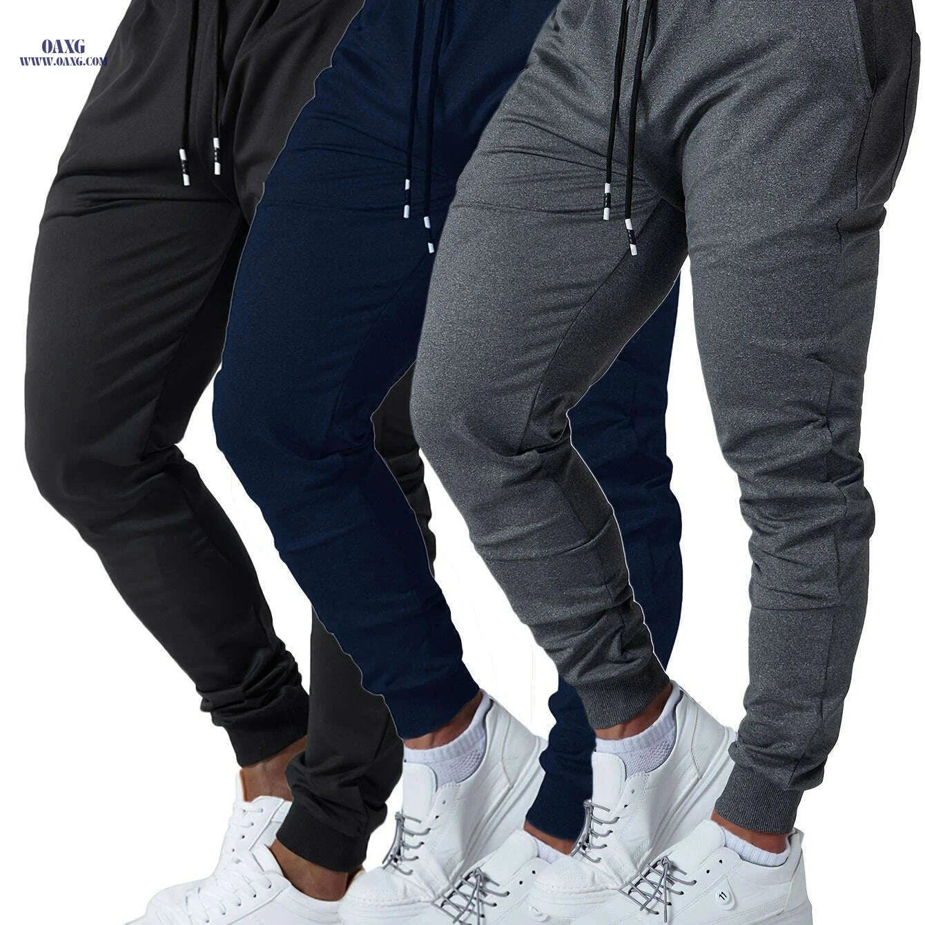 3pcs Men's Jogger Sweatpants - Ultra-Elastic Gym Pants with Pockets   OAXG 