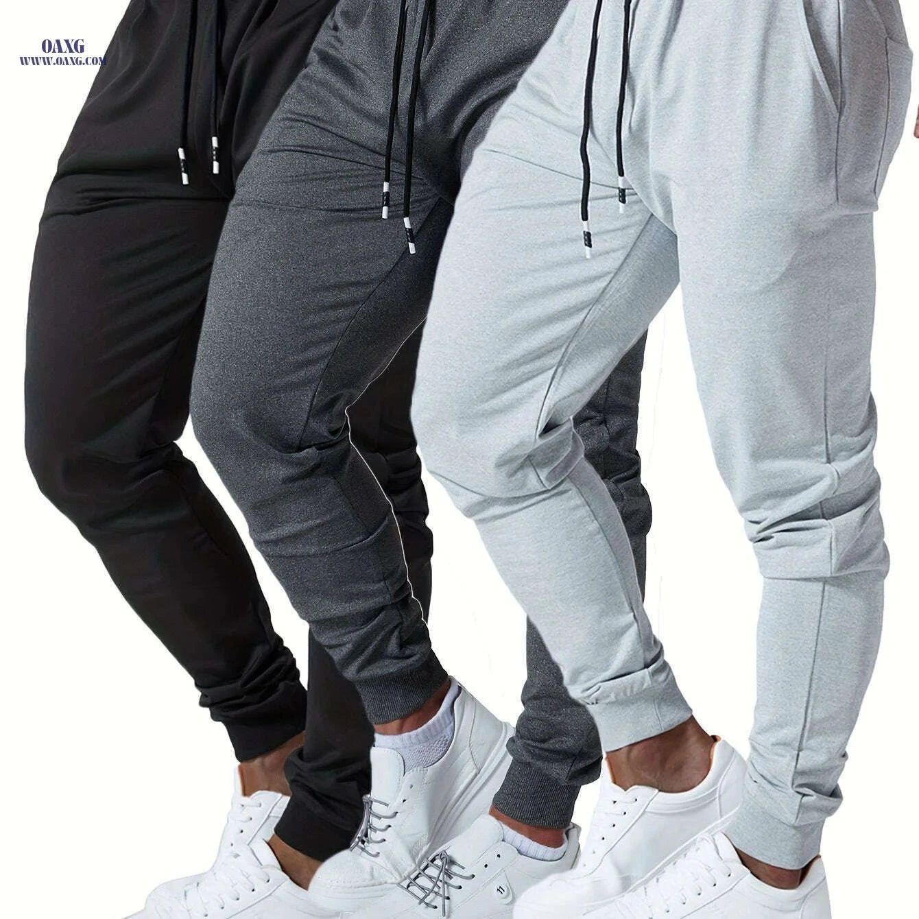 3pcs Men's Jogger Sweatpants - Ultra-Elastic Gym Pants with Pockets   OAXG 