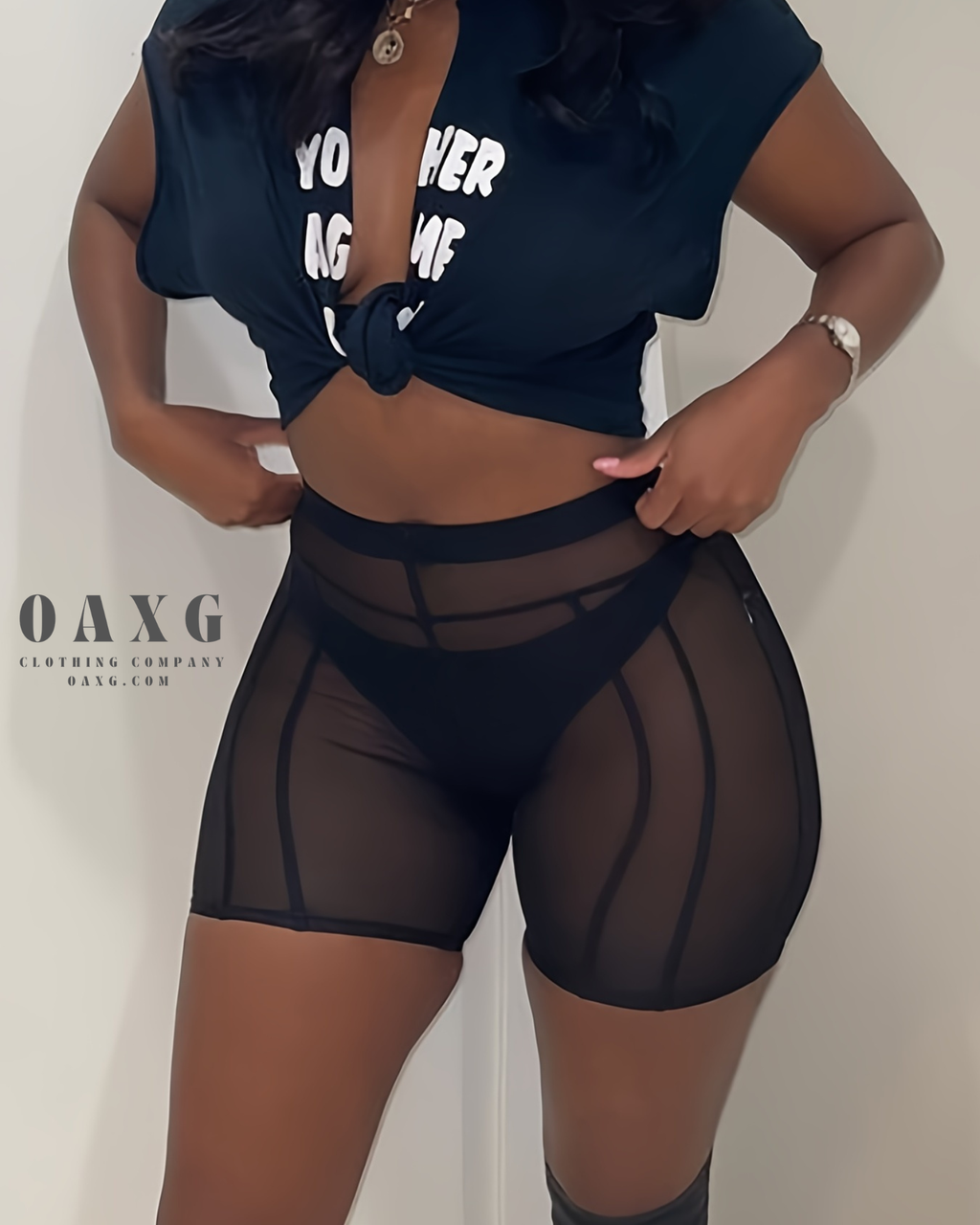 Sexy Solid Mesh Shorts - Women's High Waist, Stretchy & Sheer