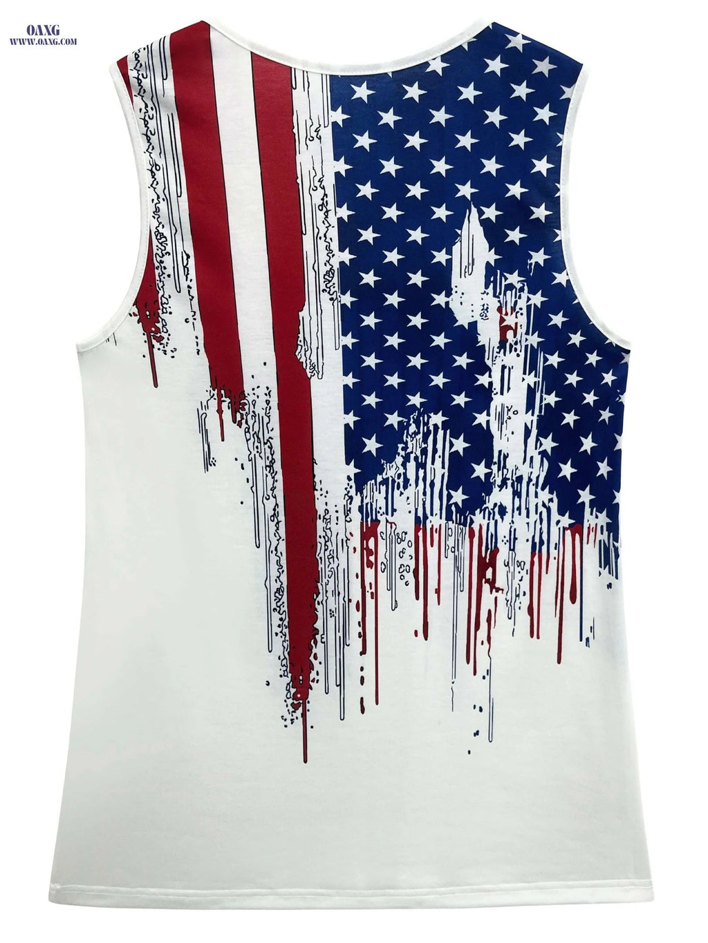 American Flag Tank Top - Casual Crew Neck for Summer & Spring   OAXG 