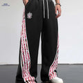 American Retro Striped Joggers - Unique Design with Relaxed Fit   OAXG Black / FR M
