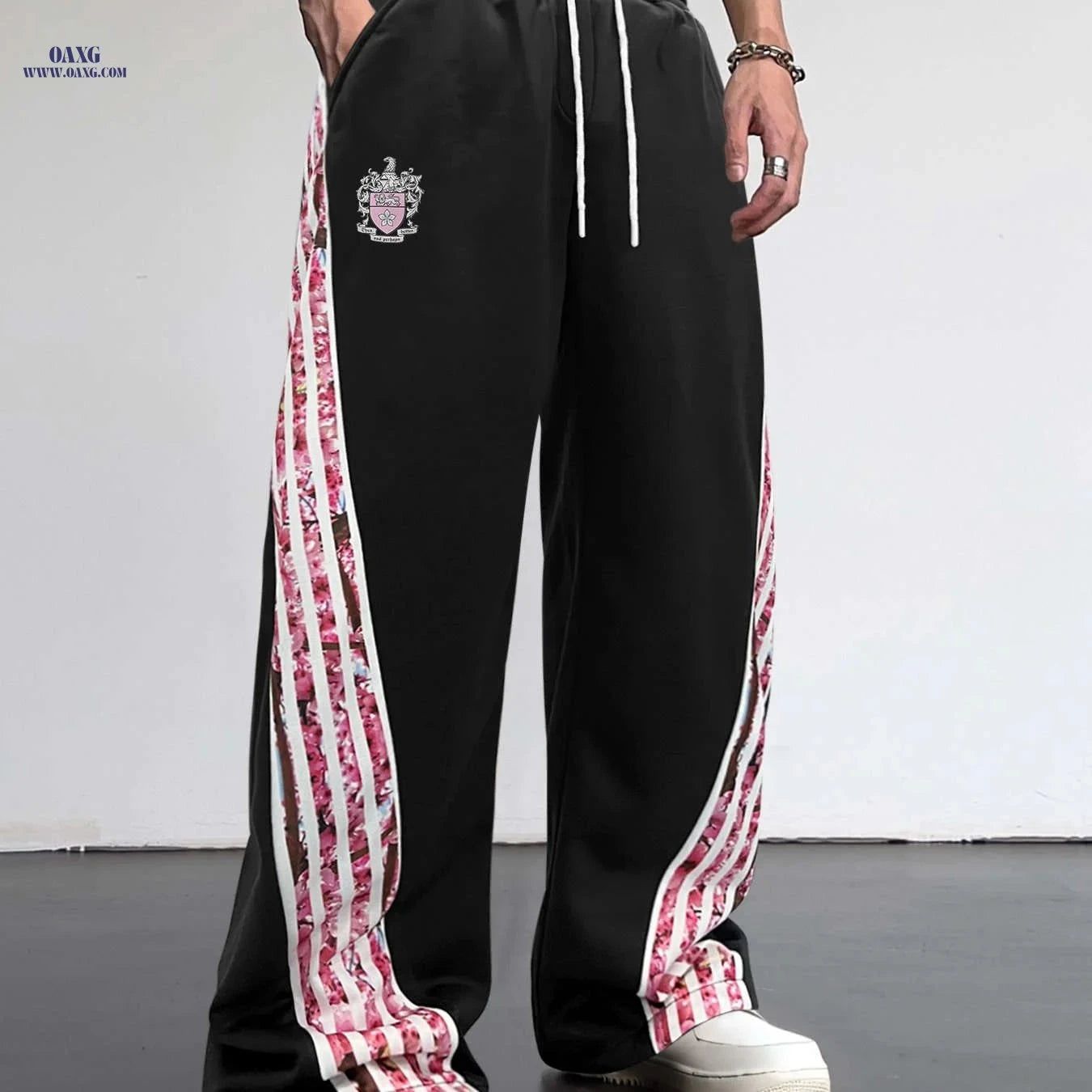 American Retro Striped Joggers - Unique Design with Relaxed Fit   OAXG Black / FR M