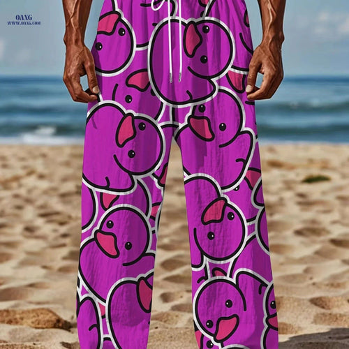 American Retro Style Men's Casual Loose Straight Leg Pants - All Over Print   OAXG 