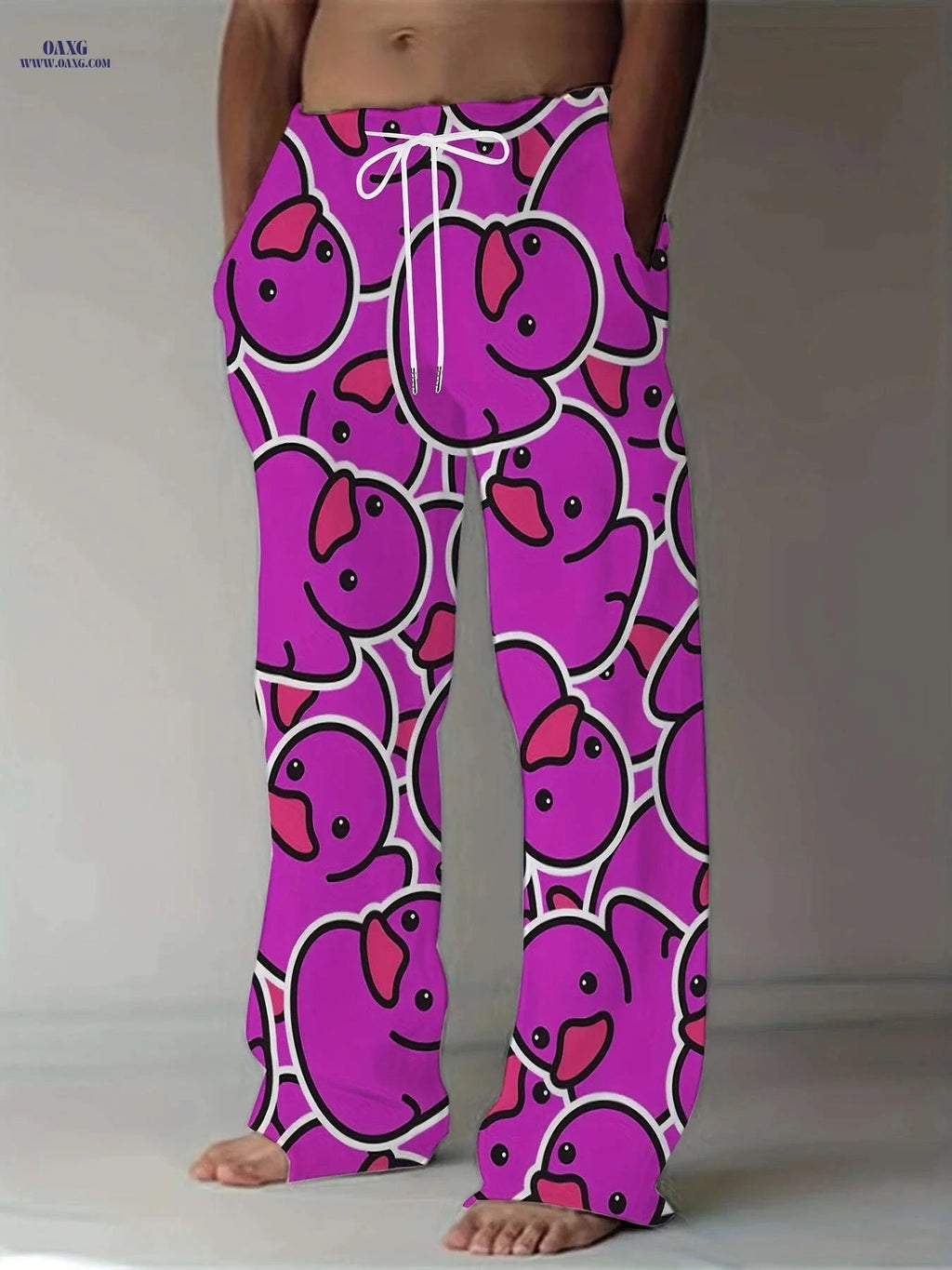 American Retro Style Men's Casual Loose Straight Leg Pants - All Over Print   OAXG 