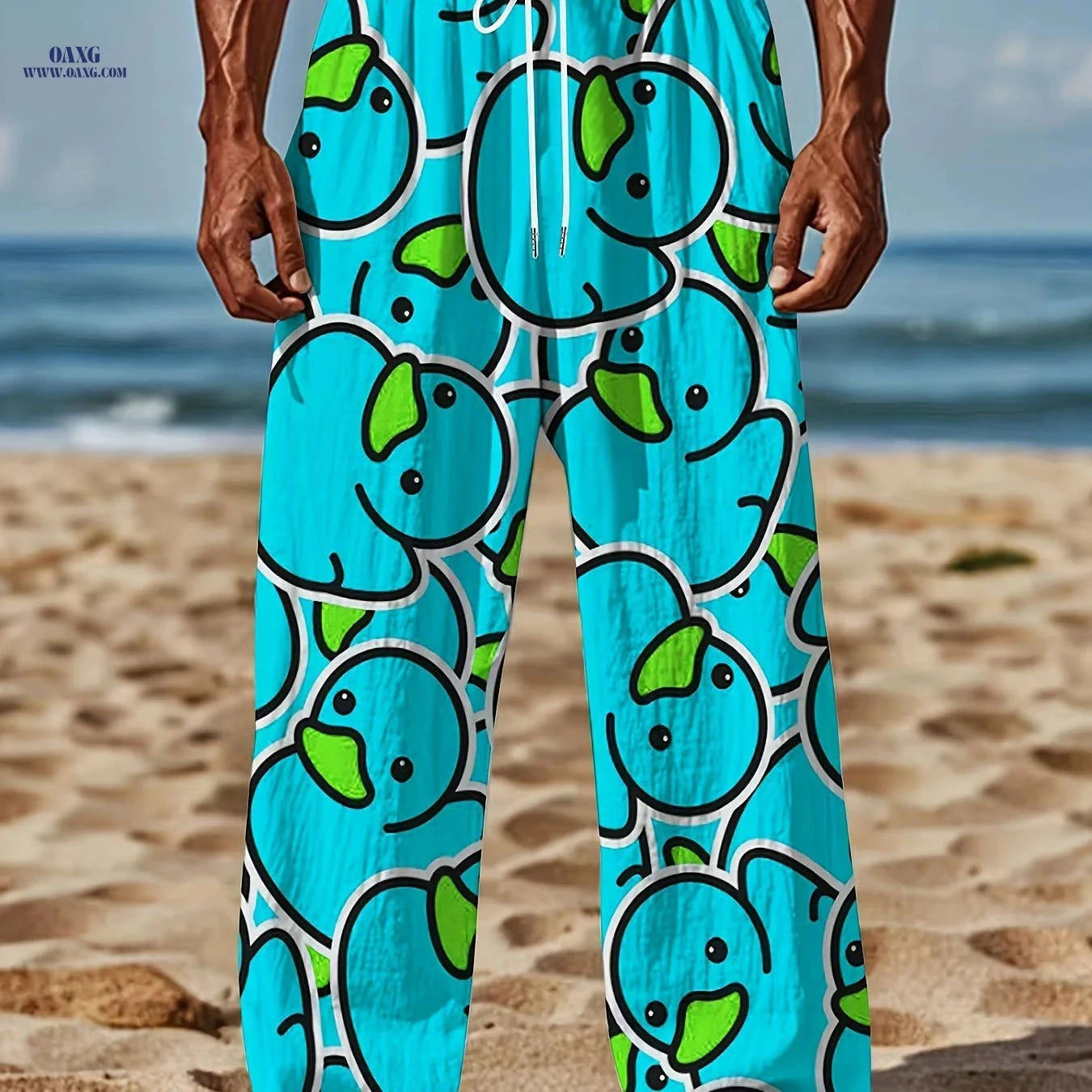 American Retro Style Men's Casual Loose Straight Leg Pants - All Over Print   OAXG 