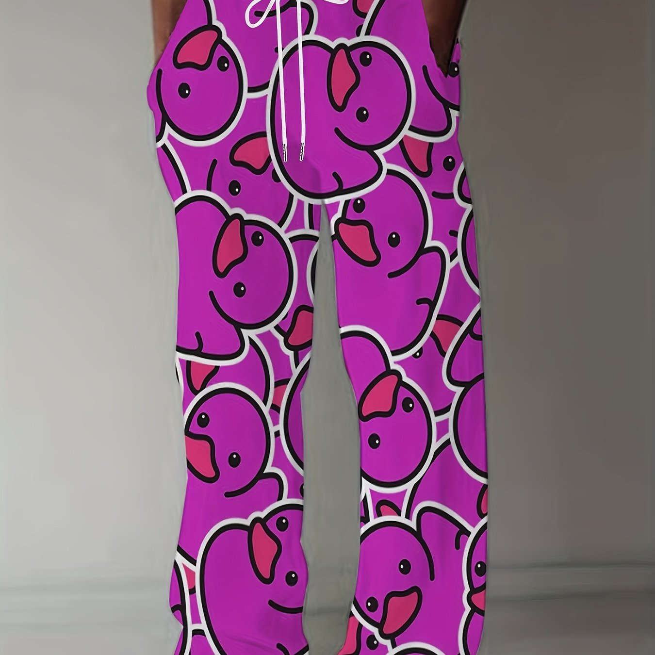 American Retro Style Men's Casual Loose Straight Leg Pants - All Over Print   OAXG Yellow / FR M