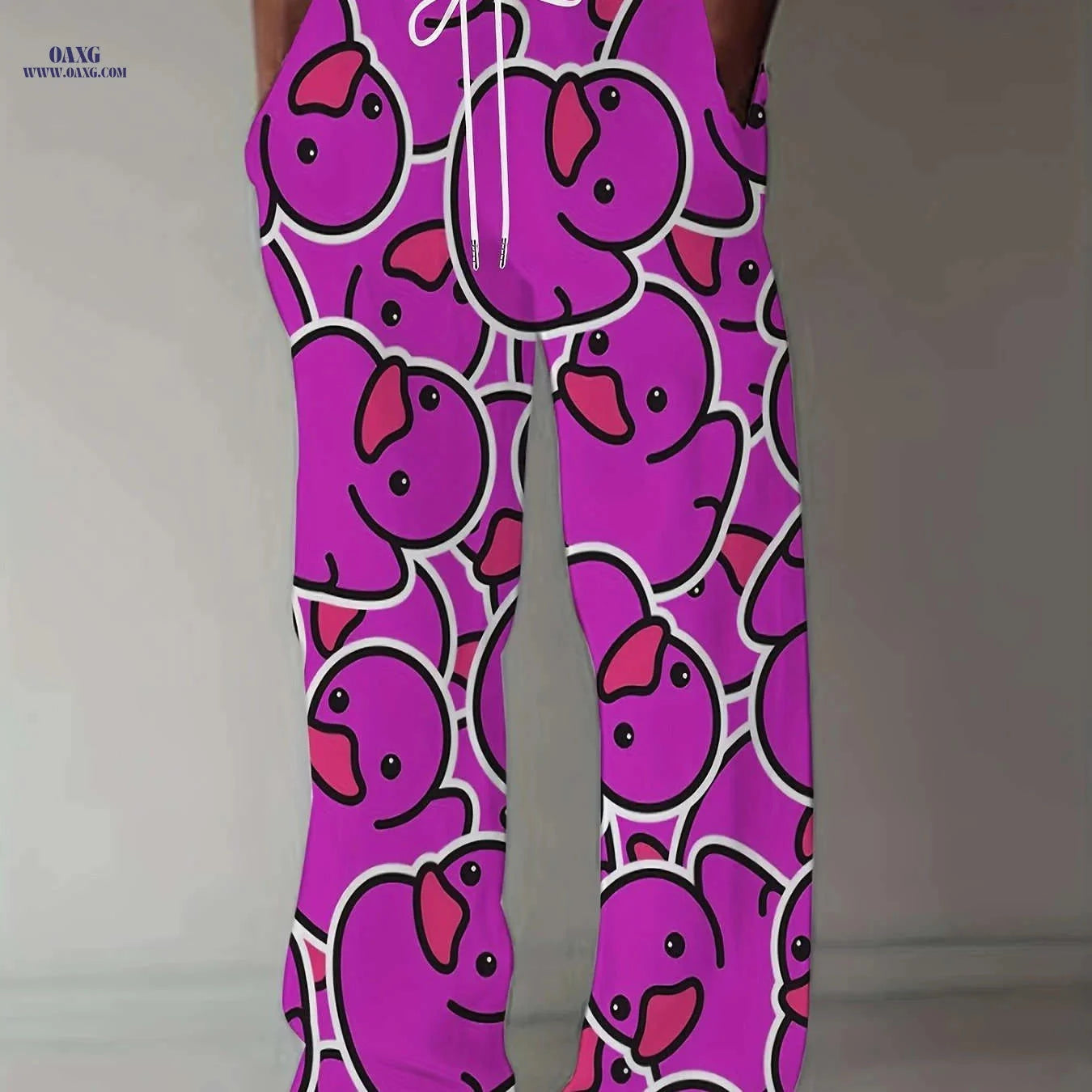 American Retro Style Men's Casual Loose Straight Leg Pants - All Over Print   OAXG Yellow / FR M