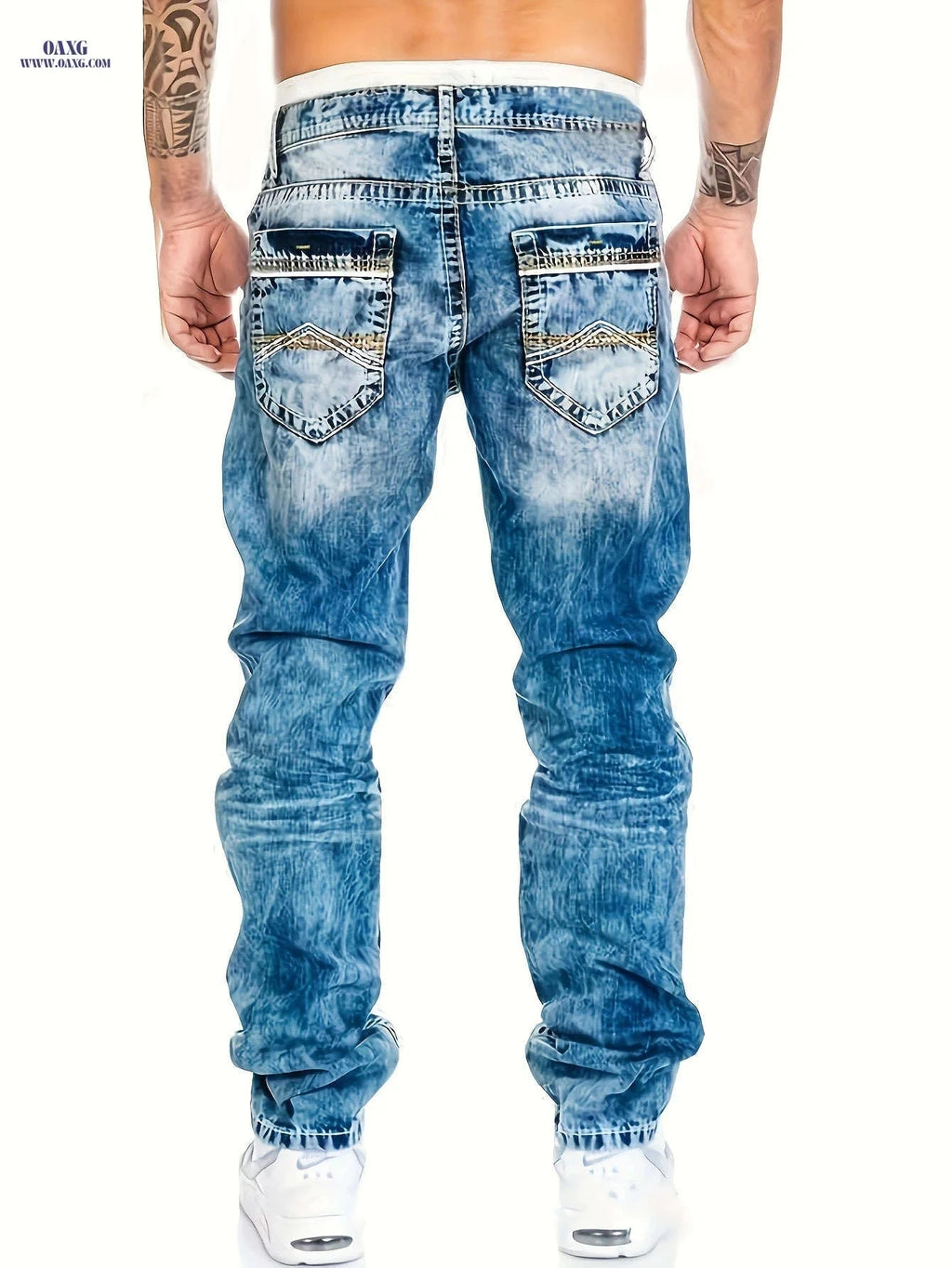 American Snowflake Jeans - Versatile Men’s Straight-Leg Denim Pants   OAXG 