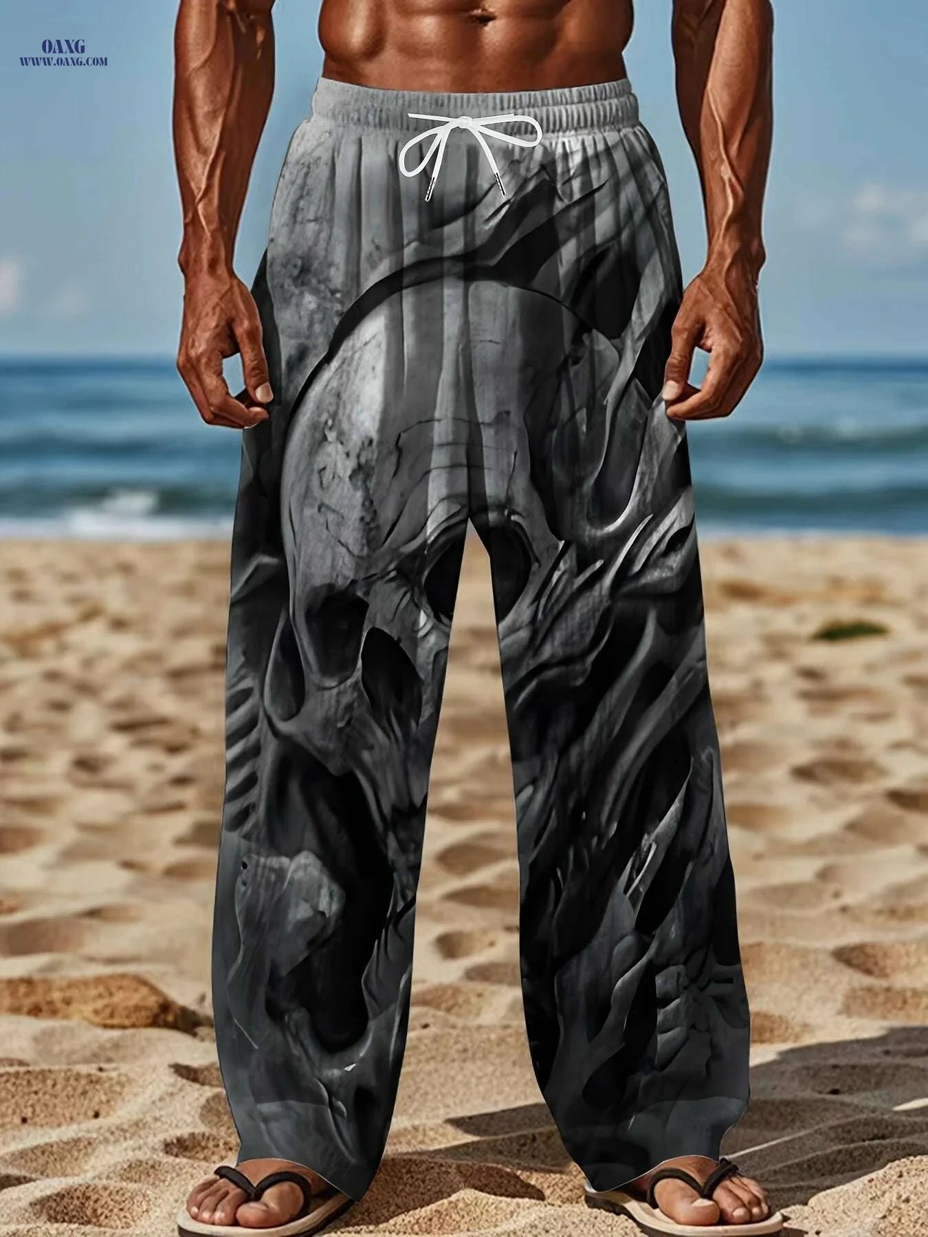 American Vintage Men’s Loose Straight-Leg Pants - Trendy Casual Style   OAXG Style-1 / M