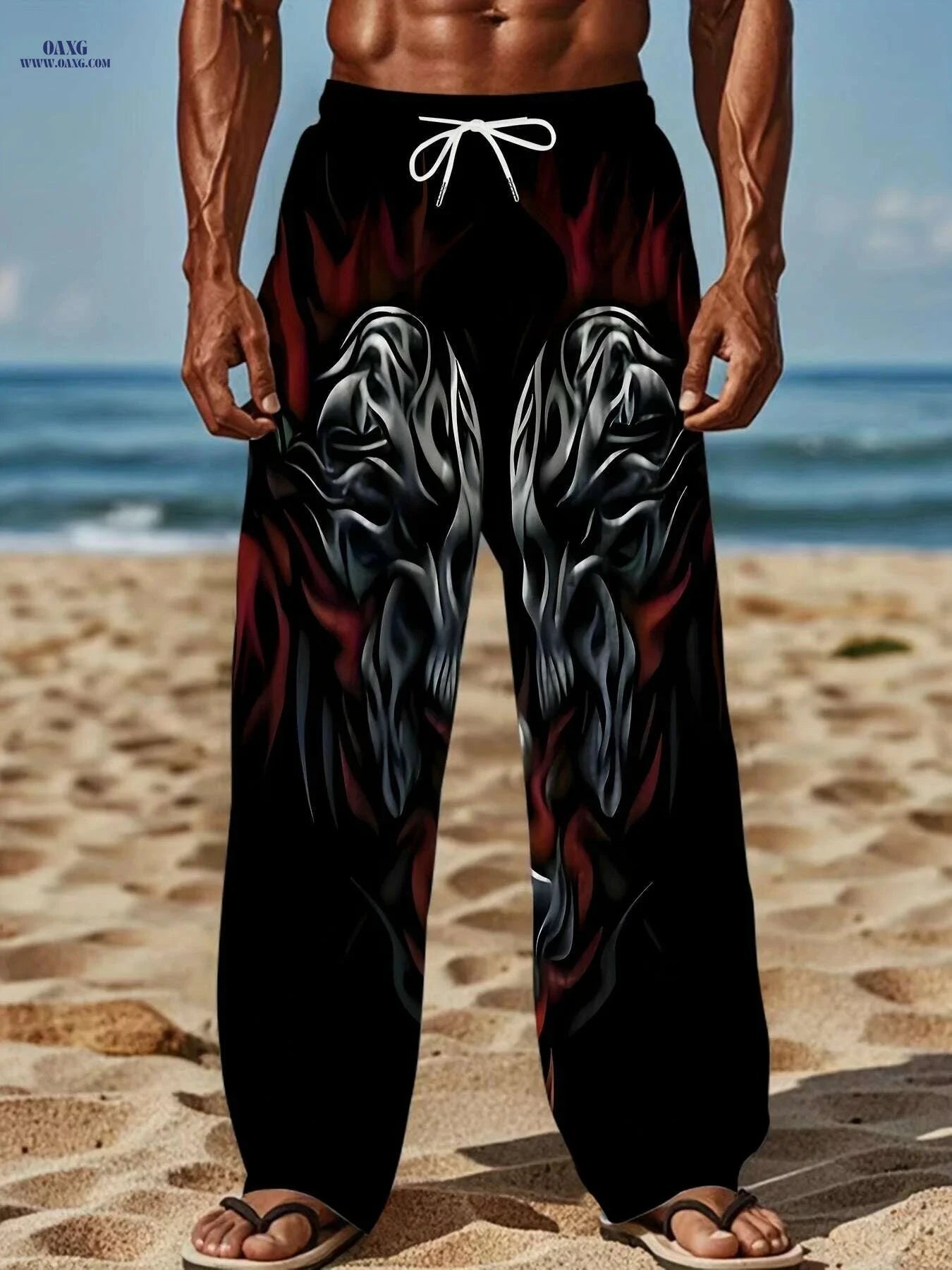 American Vintage Men’s Loose Straight-Leg Pants - Trendy Casual Style   OAXG Style-1 / M
