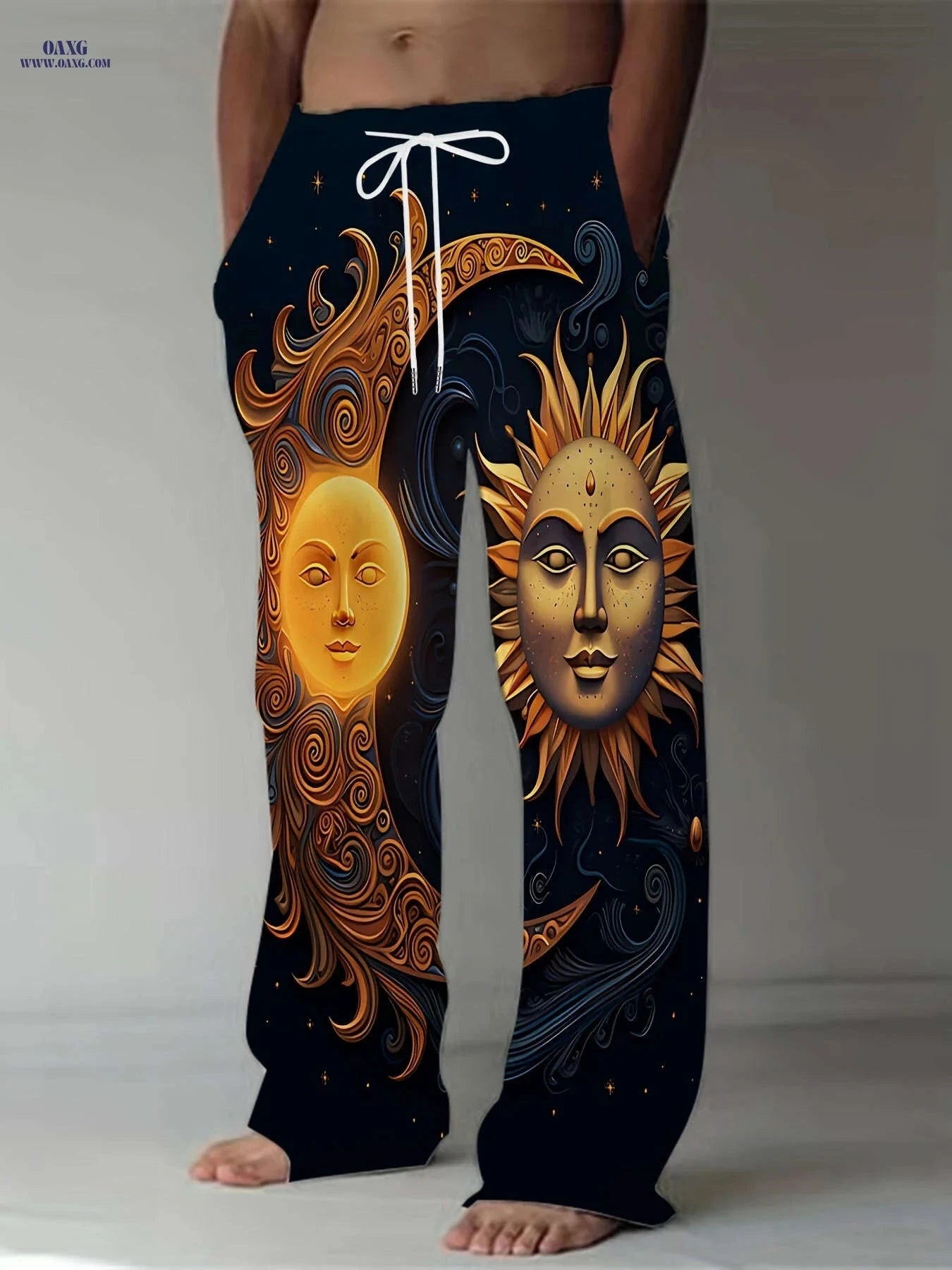 American Vintage Men's Loose Straight-Leg Trousers - Summer Casual Pants   OAXG 