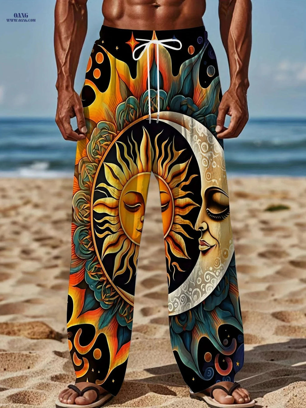 American Vintage Men's Loose Straight-Leg Trousers - Summer Casual Pants   OAXG Mixed Color / FR M