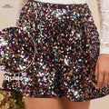 Amorya's Elegant A-Line Sparkling Shorts - Perfect for Parties & Concerts   OAXG 