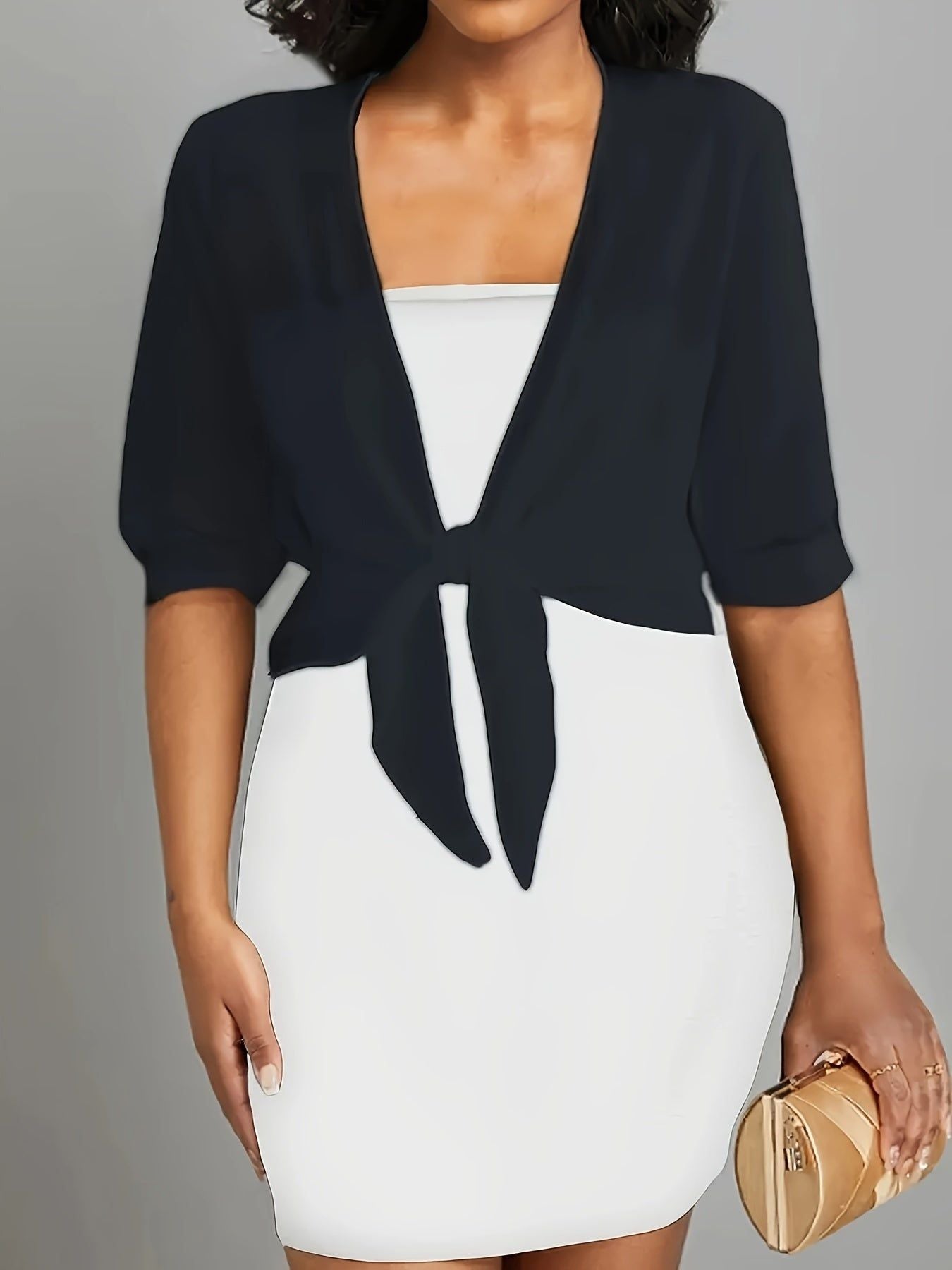 An Elegant Front-Button Sheer Shirt with a Shawl Design.   OAXG Black / L