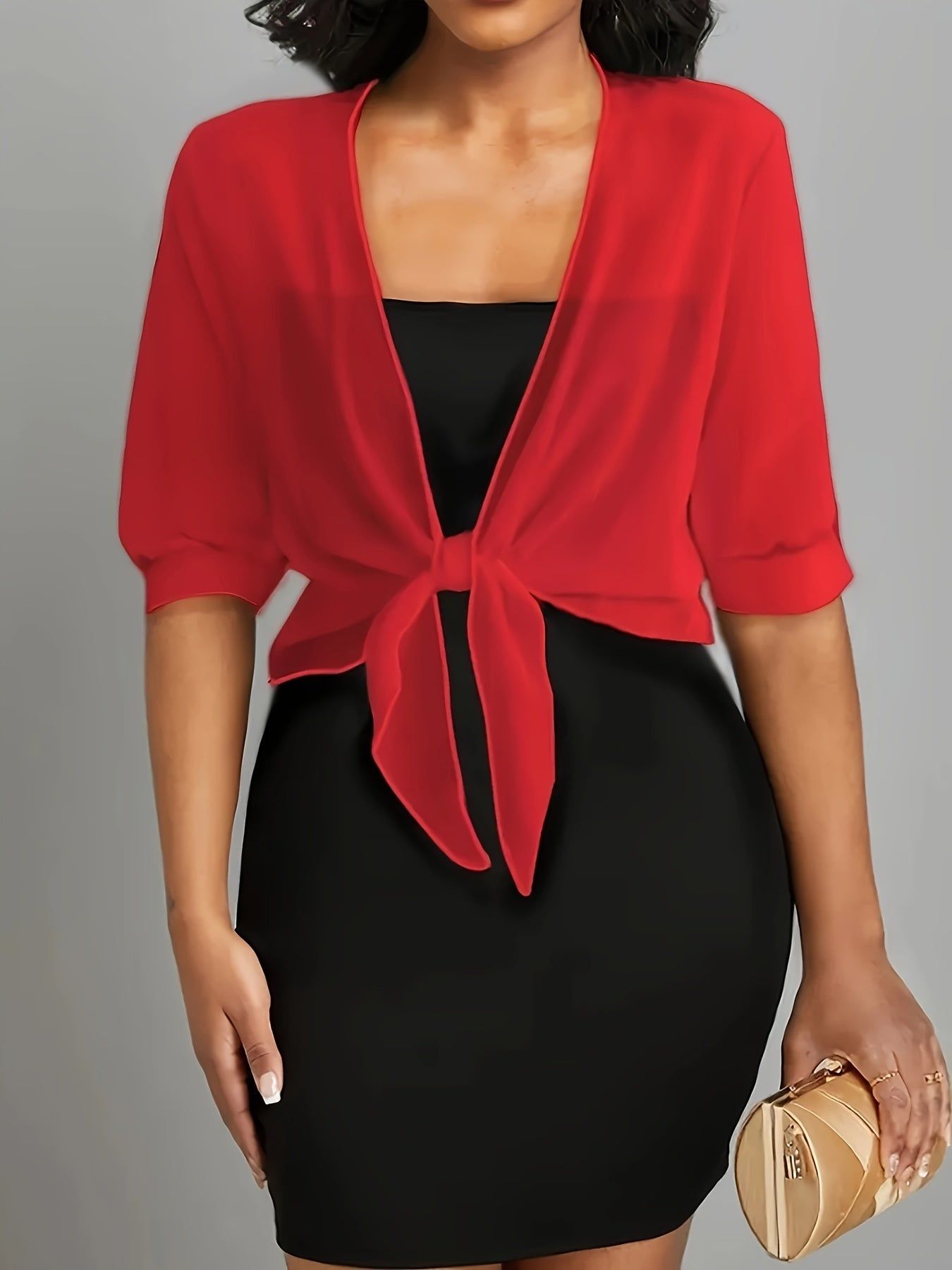 An Elegant Front-Button Sheer Shirt with a Shawl Design.   OAXG Black / L