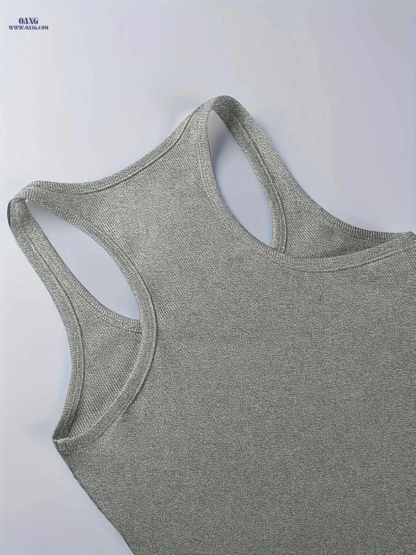 Angel Print High Neck Tank Top - Casual Long Sleeve, Skinny Fit   OAXG grey / S