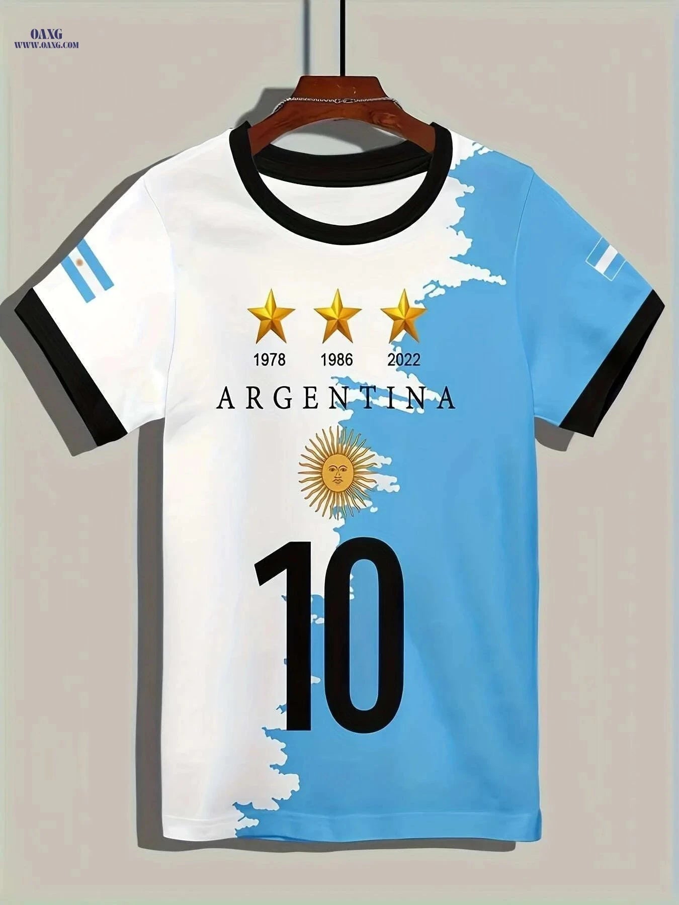 Argentina National Team Graphic T-Shirt - 3D Print Geometric Design   OAXG 