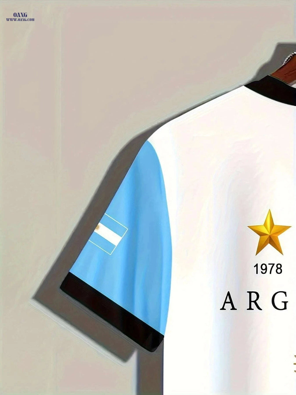 Argentina National Team Graphic T-Shirt - 3D Print Geometric Design   OAXG 