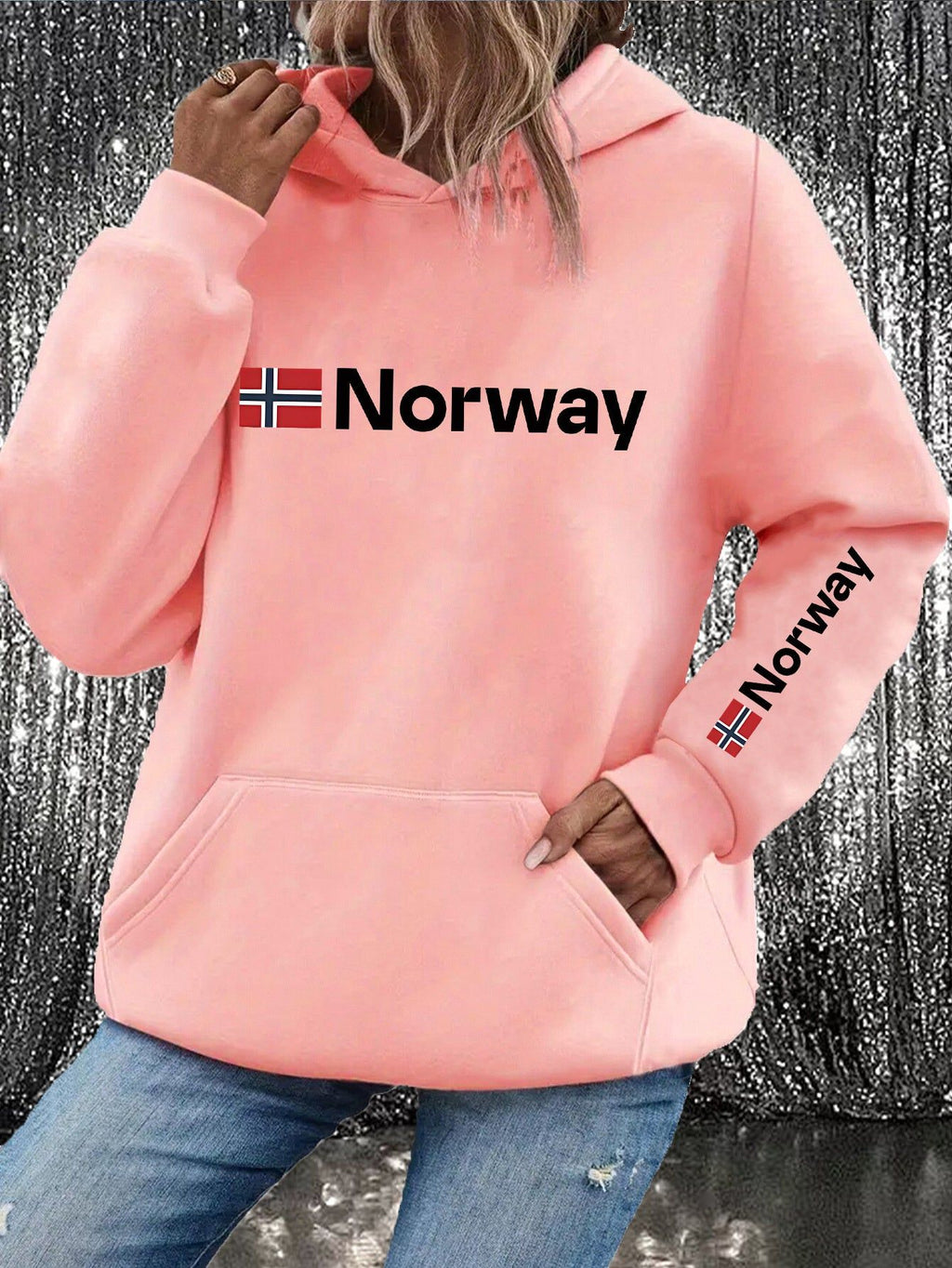 Art Letter Print Hoodie - Y2K Elegant Style Fashionable And Comfortable Non-Zip Hooded Jacket, Suitable for All Seasons Casual Activewear, Casual Activewear Fashionable Casual Jacket | Comfortable Fabric   OAXG Grey / S