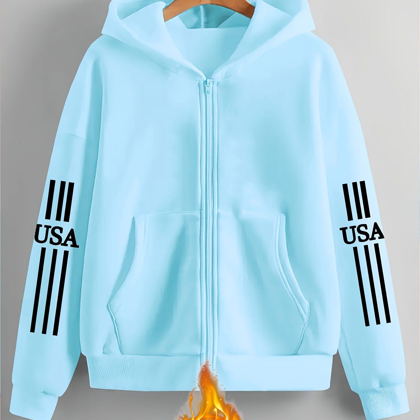 Art Letter Print Pattern - Y2K Casual Style Zipper Hoodie - Fashionable And Comfortable Zipper Jacket, Suitable for All Seasons Casual Sportswear, Casual Sportswear Fashion Casual Jacket | Comfortable Fabric   OAXG Black / S
