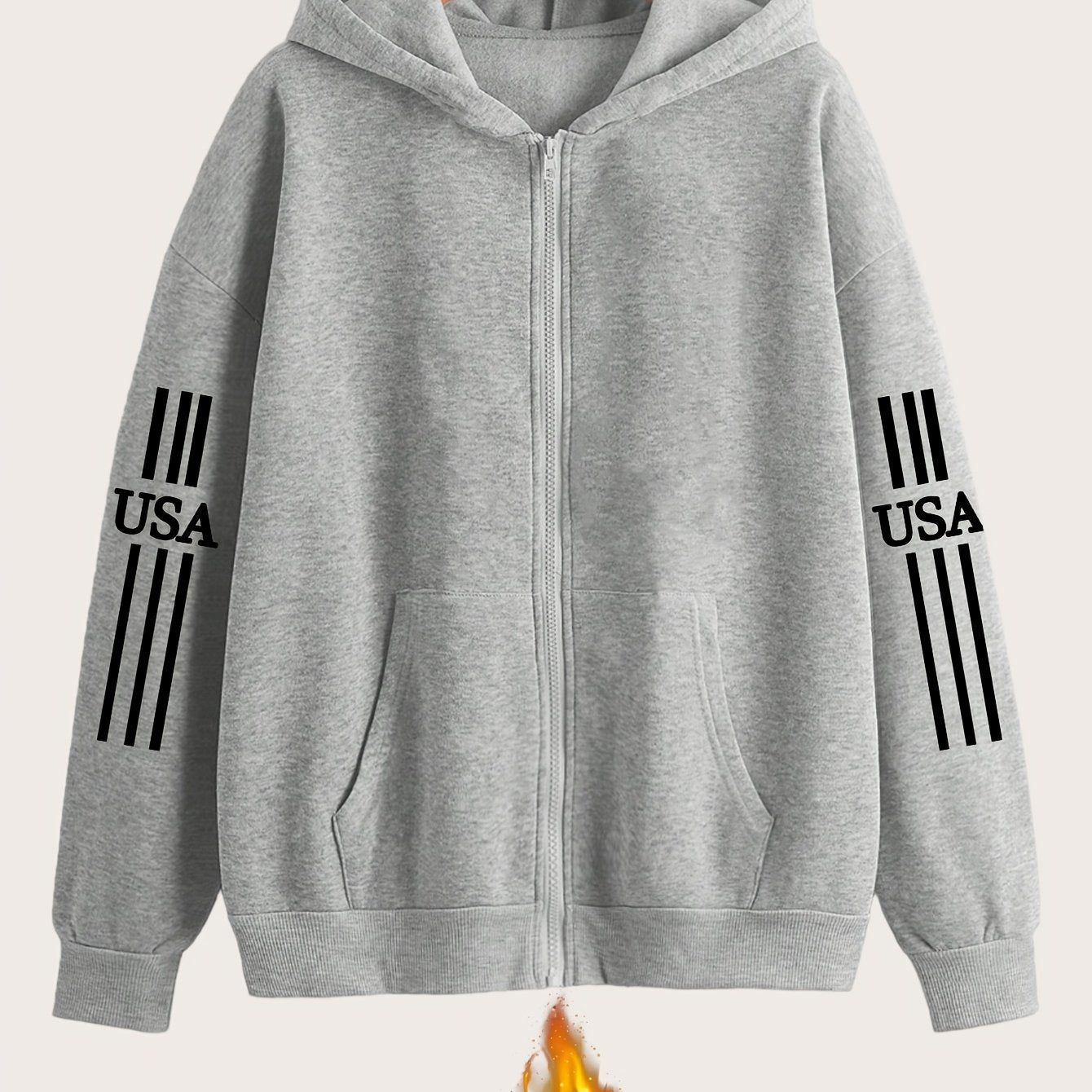 Art Letter Print Pattern - Y2K Casual Style Zipper Hoodie - Fashionable And Comfortable Zipper Jacket, Suitable for All Seasons Casual Sportswear, Casual Sportswear Fashion Casual Jacket | Comfortable Fabric   OAXG Black / S
