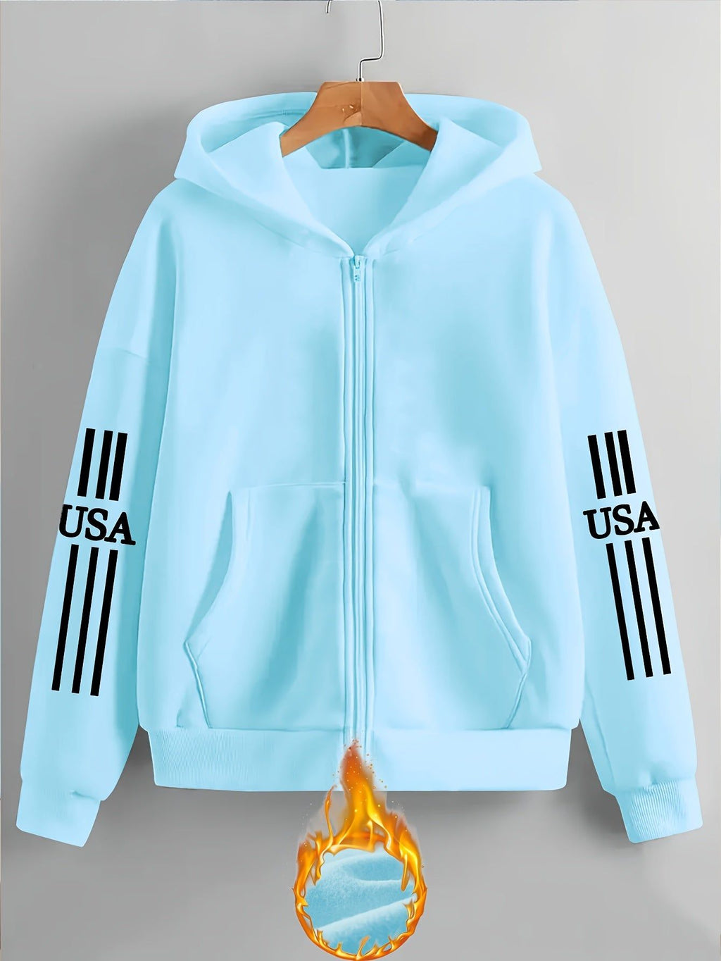 Art Letter Print Pattern - Y2K Casual Style Zipper Hoodie - Fashionable And Comfortable Zipper Jacket, Suitable for All Seasons Casual Sportswear, Casual Sportswear Fashion Casual Jacket | Comfortable Fabric   OAXG Black / S