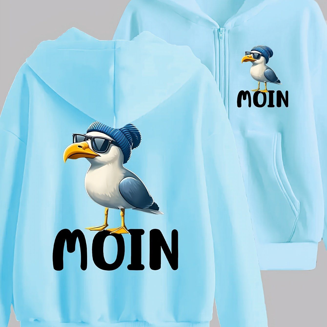 Art MOIN Letters Graffiti Glasses Pattern Print Hoodie Sweatshirt with Drawstring And Zipper Closure - Y2K Casual Style, Fashionable And Comfortable Zip-Up Jacket for All Seasons, Casual Athletic Wear, Trendy Casual Jacket|Comfortable Fabric