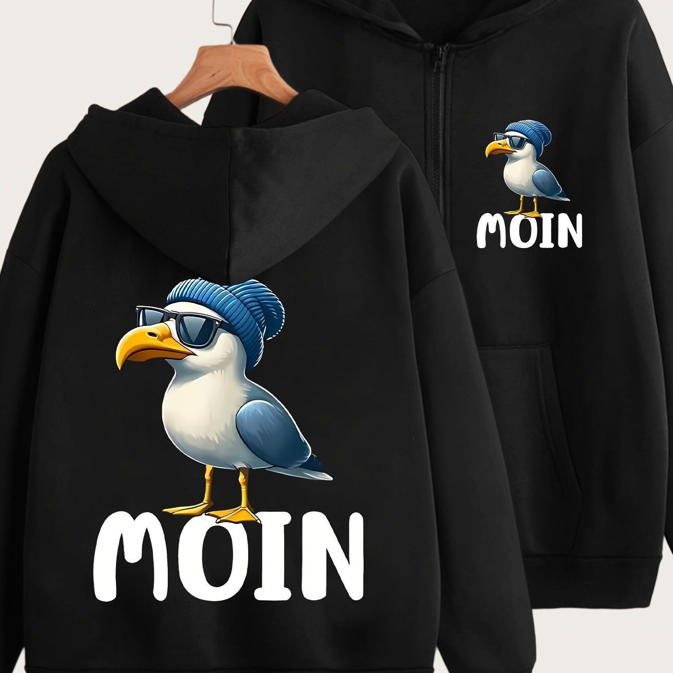 Art MOIN Letters Graffiti Glasses Pattern Print Hoodie Sweatshirt with Drawstring And Zipper Closure - Y2K Casual Style, Fashionable And Comfortable Zip-Up Jacket for All Seasons, Casual Athletic Wear, Trendy Casual Jacket|Comfortable Fabric