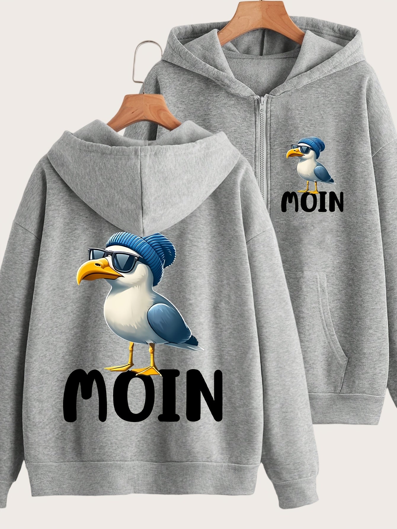 Art MOIN Letters Graffiti Glasses Pattern Print Hoodie Sweatshirt with Drawstring And Zipper Closure - Y2K Casual Style, Fashionable And Comfortable Zip-Up Jacket for All Seasons, Casual Athletic Wear, Trendy Casual Jacket|Comfortable Fabric