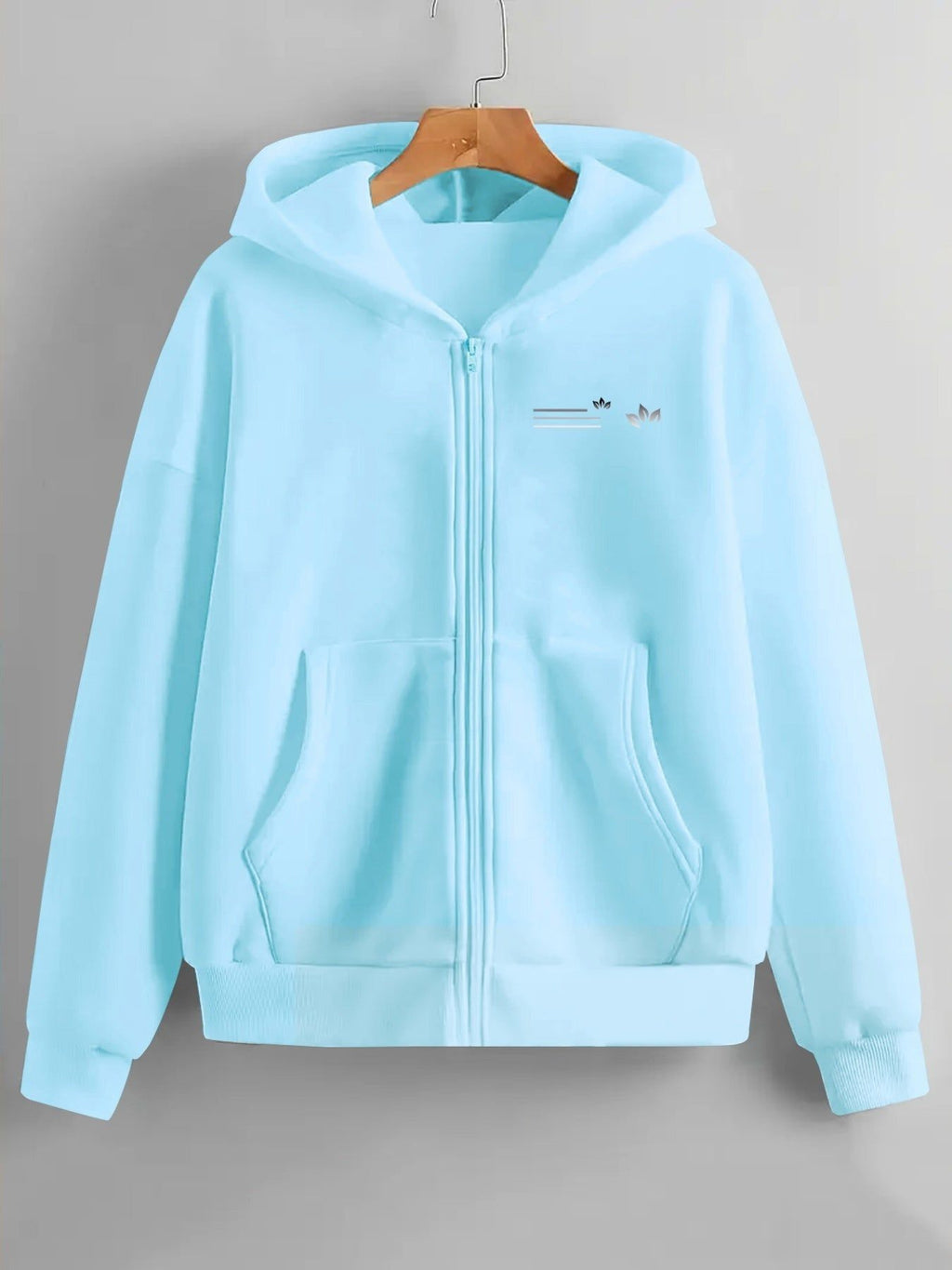 Art Pattern Print - Y2K Casual Style Zip-Up Hoodie with Hood - Fashionable And Comfortable Zip-Up Jacket, All-Season Casual Athletic Wear, Casual Athletic Wear Fashion Casual Jacket | Comfortable Fabric   OAXG Grey / S