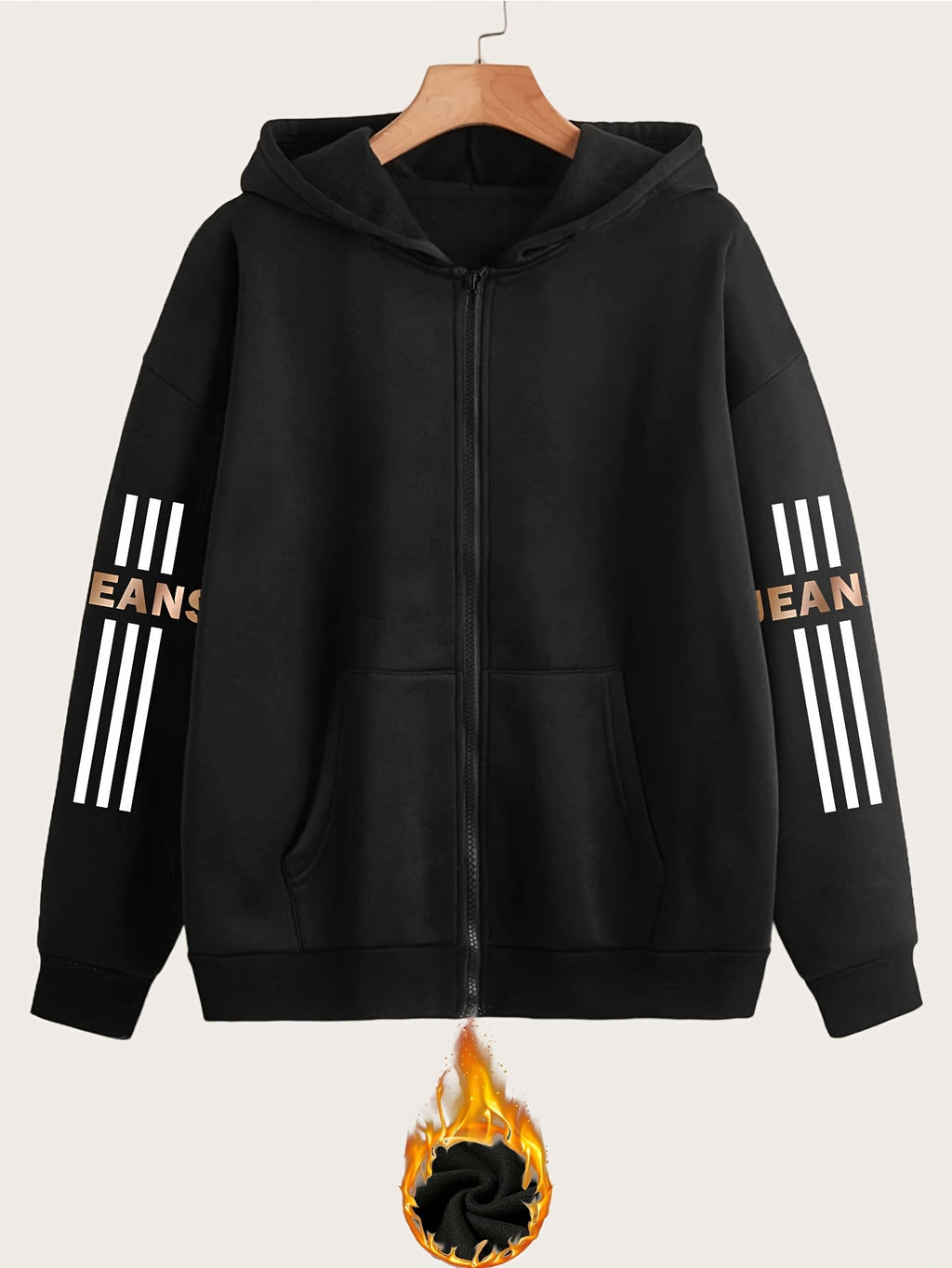 Artistic Letter Pattern Print - Y2K Casual Style Zip-Up Hoodie - Fashionable and Comfortable Zip-Up Jacket, Suitable for All Seasons Casual Sportswear, Casual Sportswear Fashionable Casual Jacket | Comfortable Fabric   OAXG Grey / S