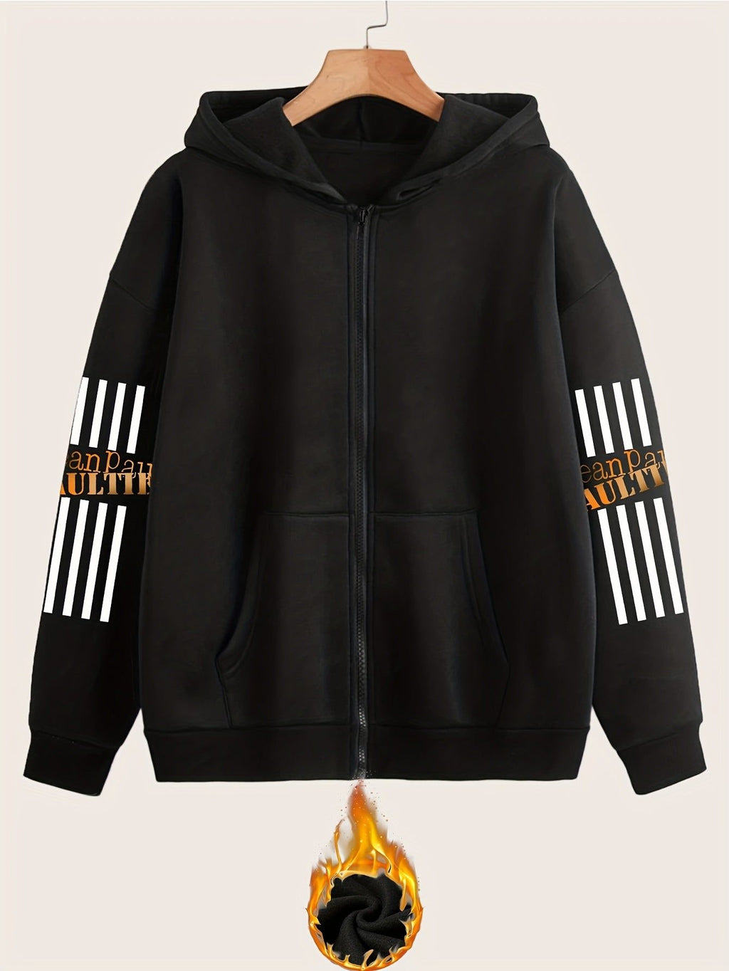Artistic Letter Pattern Print - Y2K Casual Style Zip-Up Hoodie with Hood - Fashionable And Comfortable Zip-Up Jacket with Pockets - Suitable for Spring, Autumn, And Winter Seasons, Casual Athletic Wear, Fashion Casual Jacket | Comfortable