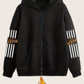 Artistic Letter Pattern Print - Y2K Casual Style Zip-Up Hoodie with Hood - Fashionable And Comfortable Zip-Up Jacket with Pockets - Suitable for Spring, Autumn, And Winter Seasons, Casual Athletic Wear, Fashion Casual Jacket | Comfortable