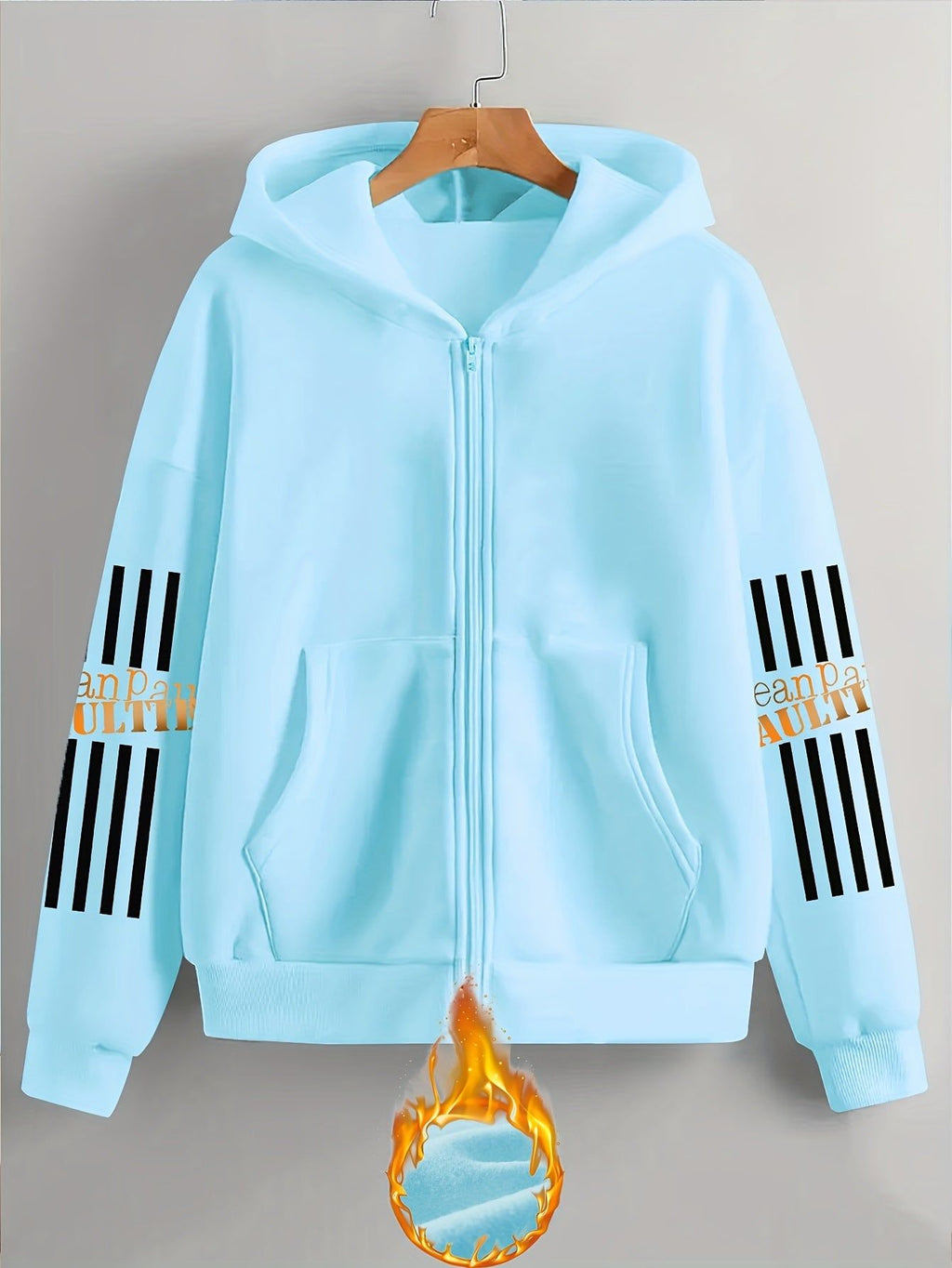 Artistic Letter Pattern Print - Y2K Casual Style Zip-Up Hoodie with Hood - Fashionable And Comfortable Zip-Up Jacket with Pockets - Suitable for Spring, Autumn, And Winter Seasons, Casual Athletic Wear, Fashion Casual Jacket | Comfortable