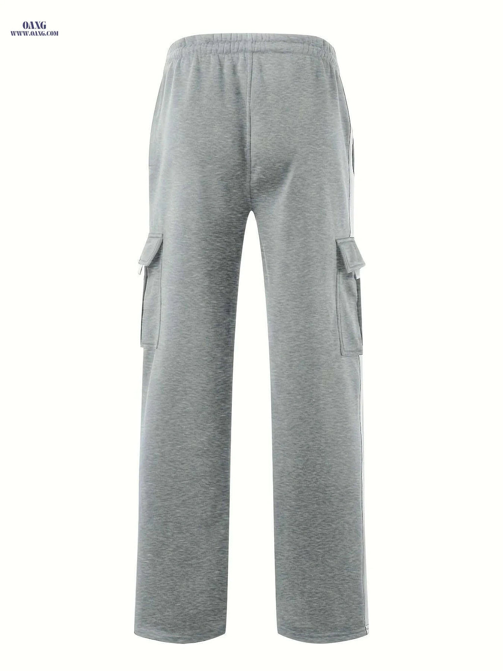 Autumn Winter Plus Velvet Trousers for Men - Multiple Pockets Style   OAXG Black - Light Gray / S