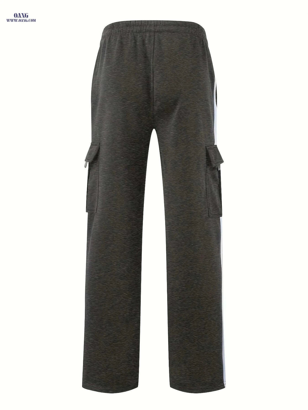 Autumn Winter Plus Velvet Trousers for Men - Multiple Pockets Style   OAXG Black - Light Gray / S