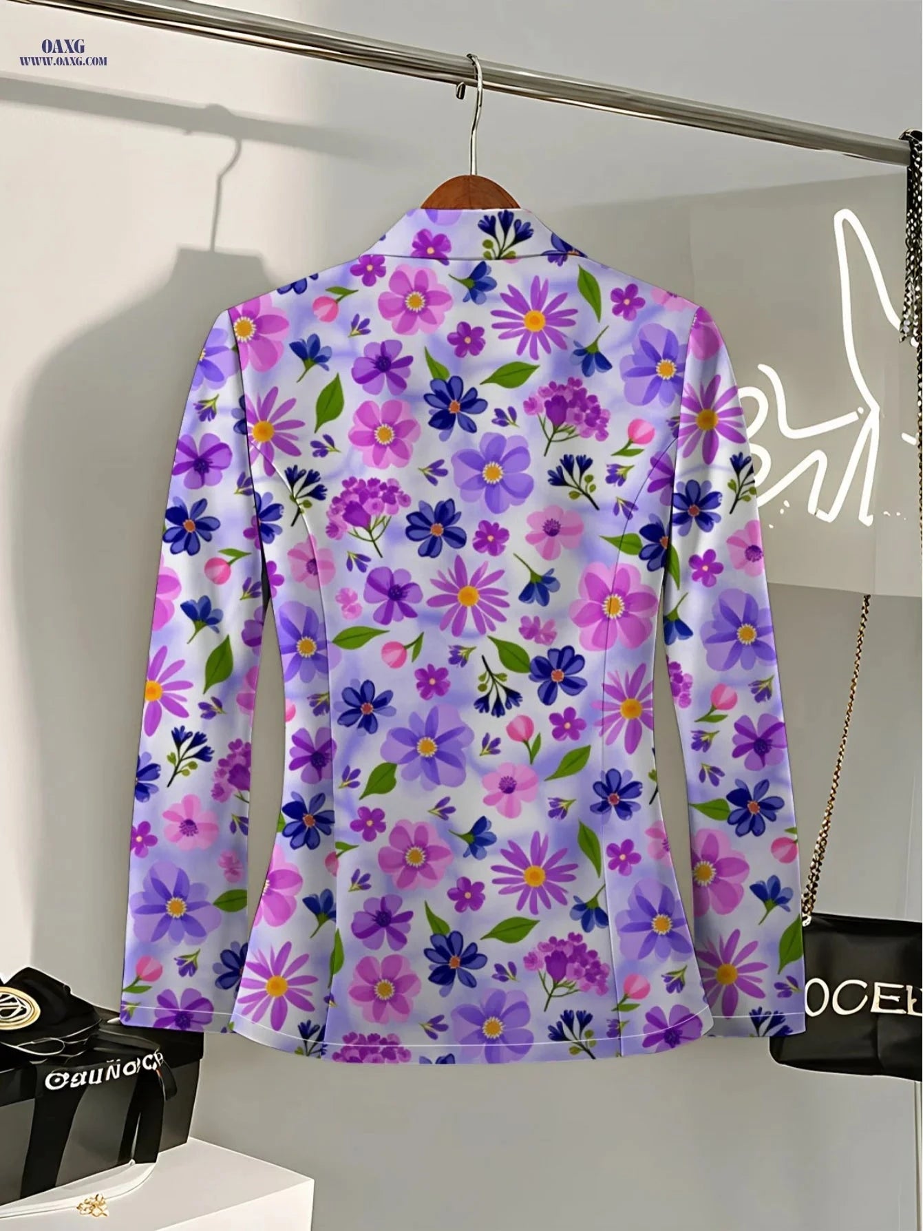 Autumn Women's Floral Geometric Top - Elegant Outdoor Fashion Jacket   OAXG Mixed colors / S